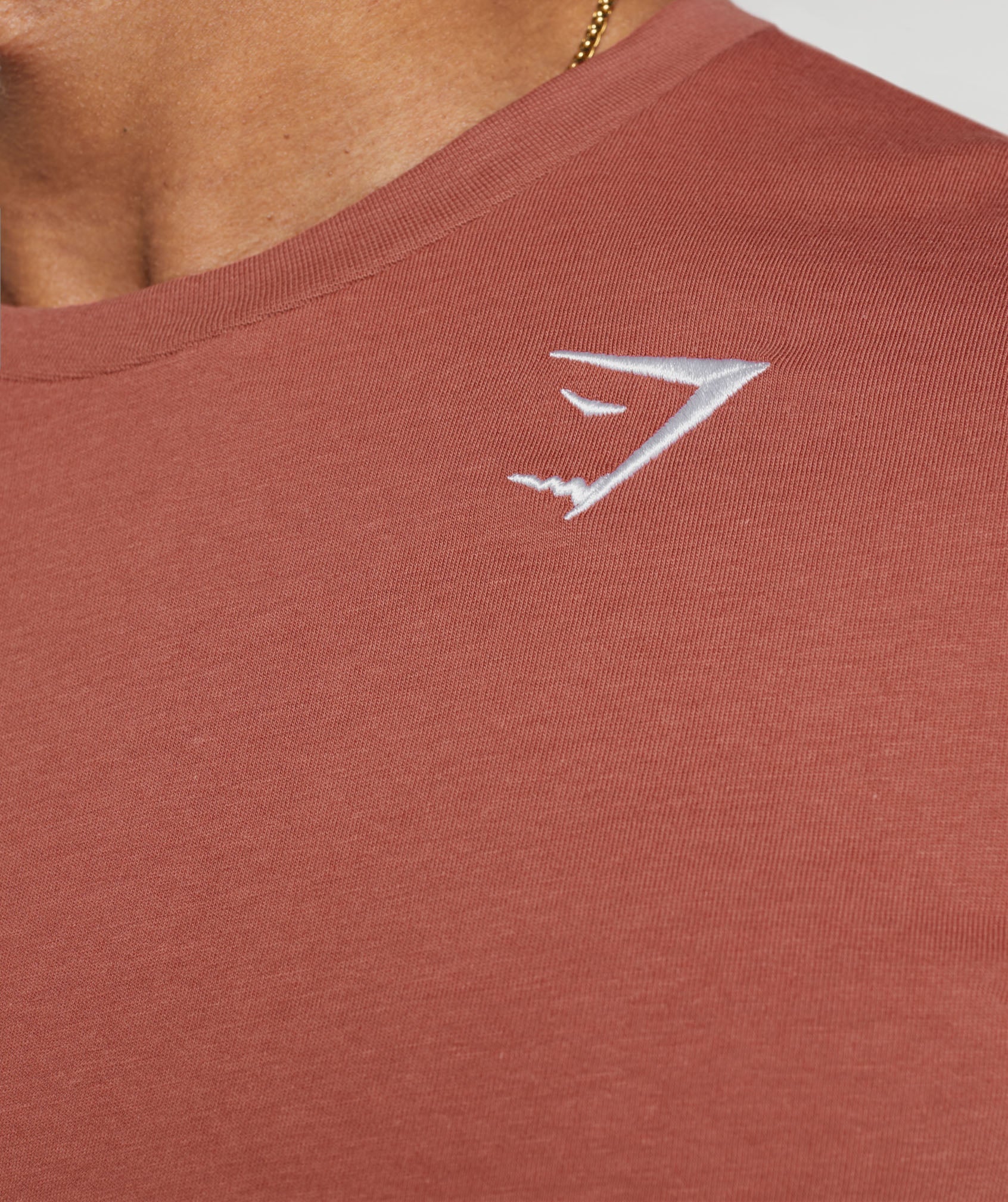 Gymshark Crest Long Sleeve T-Shirt - Persimmon Red - Image 3