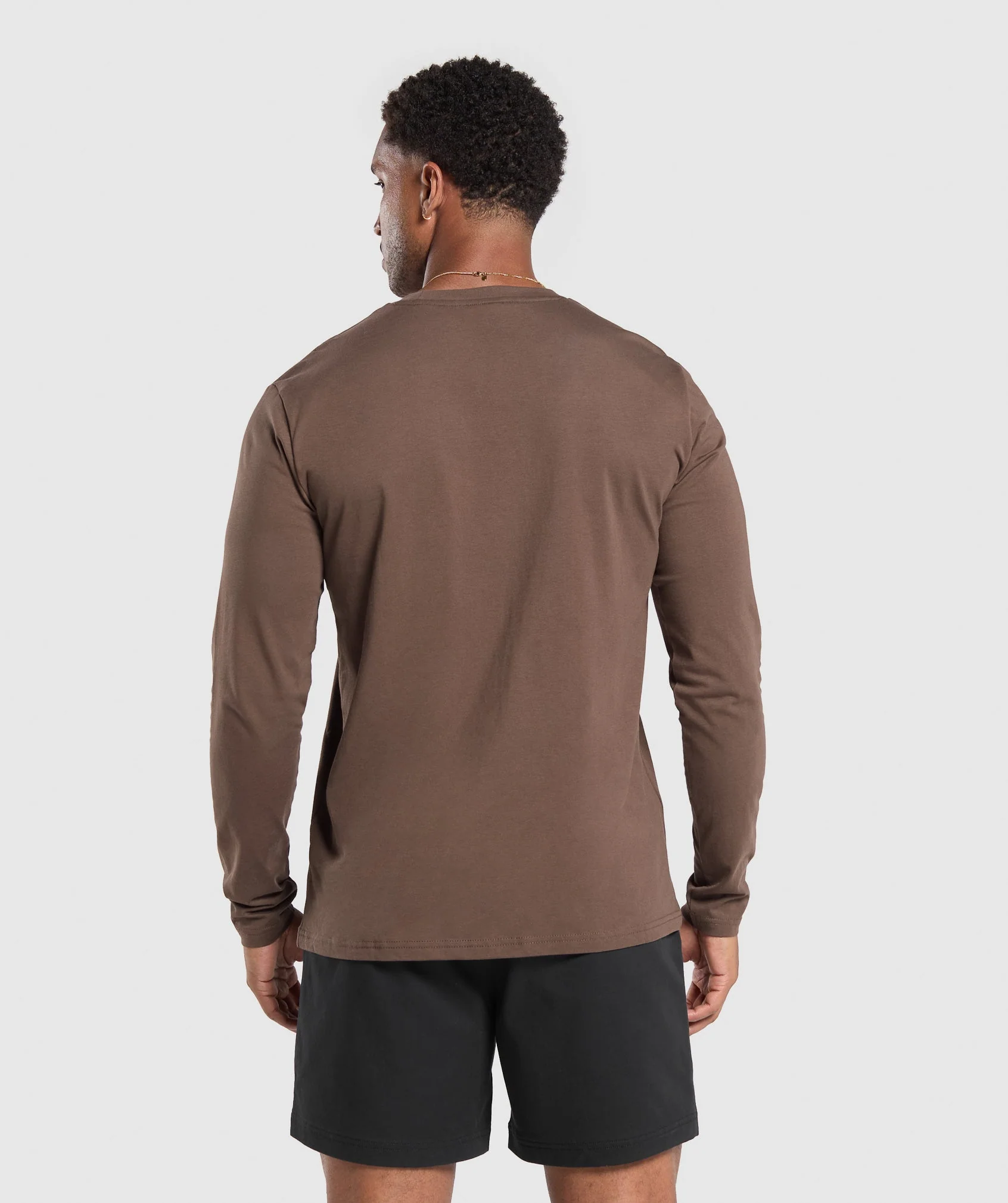 Gymshark Crest Long Sleeve T-Shirt - Walnut Brown - Image 2