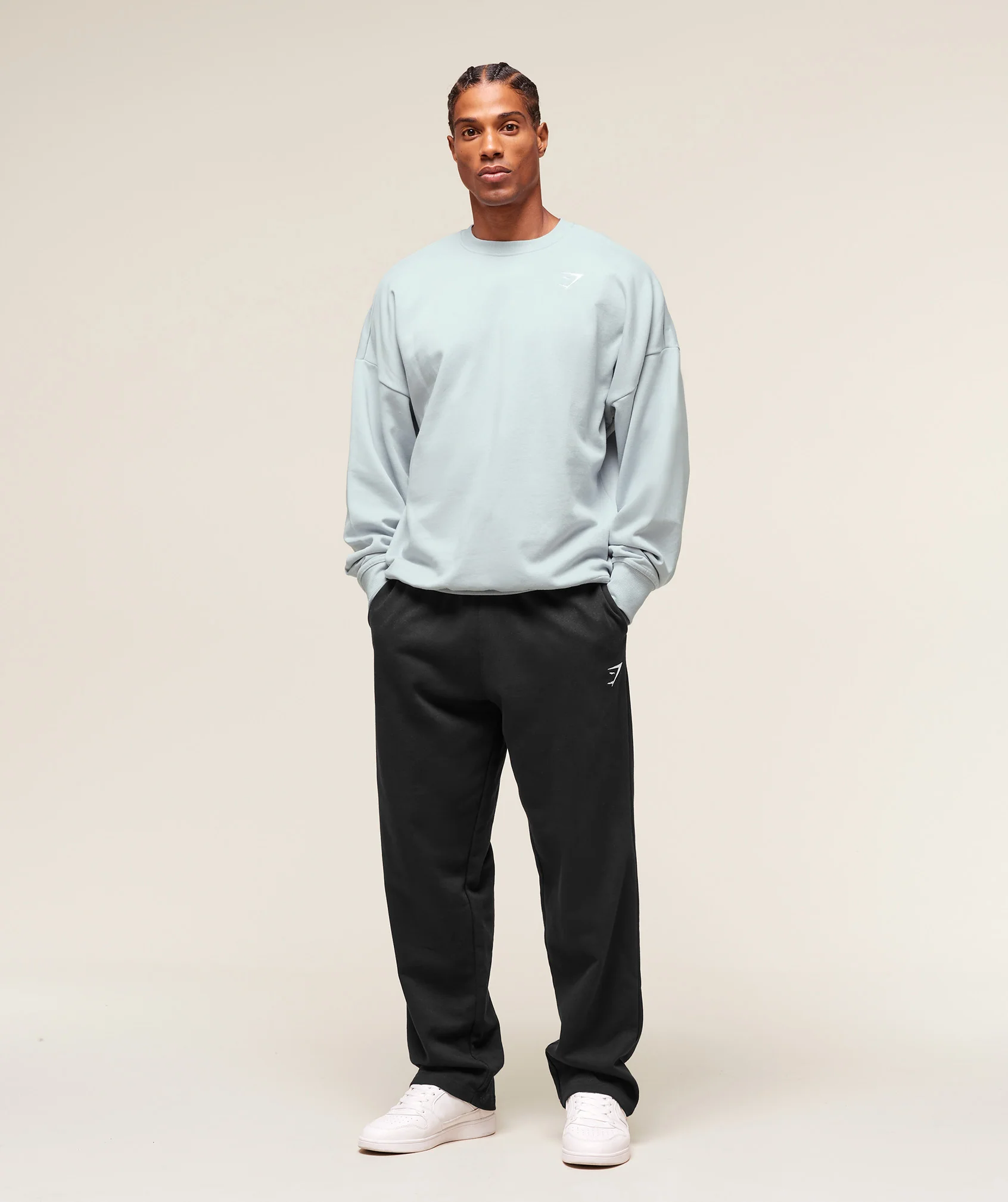 Gymshark Oversized Crest Crew - Smoke Blue - Image 5