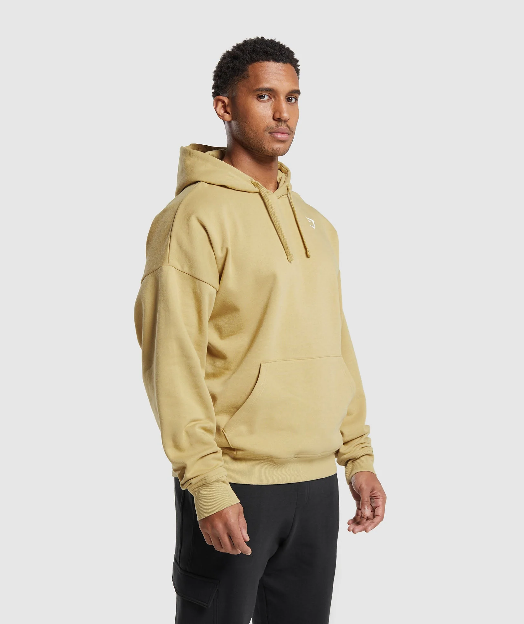 Gymshark Crest Oversized Hoodie - Khaki Yellow - Image 3