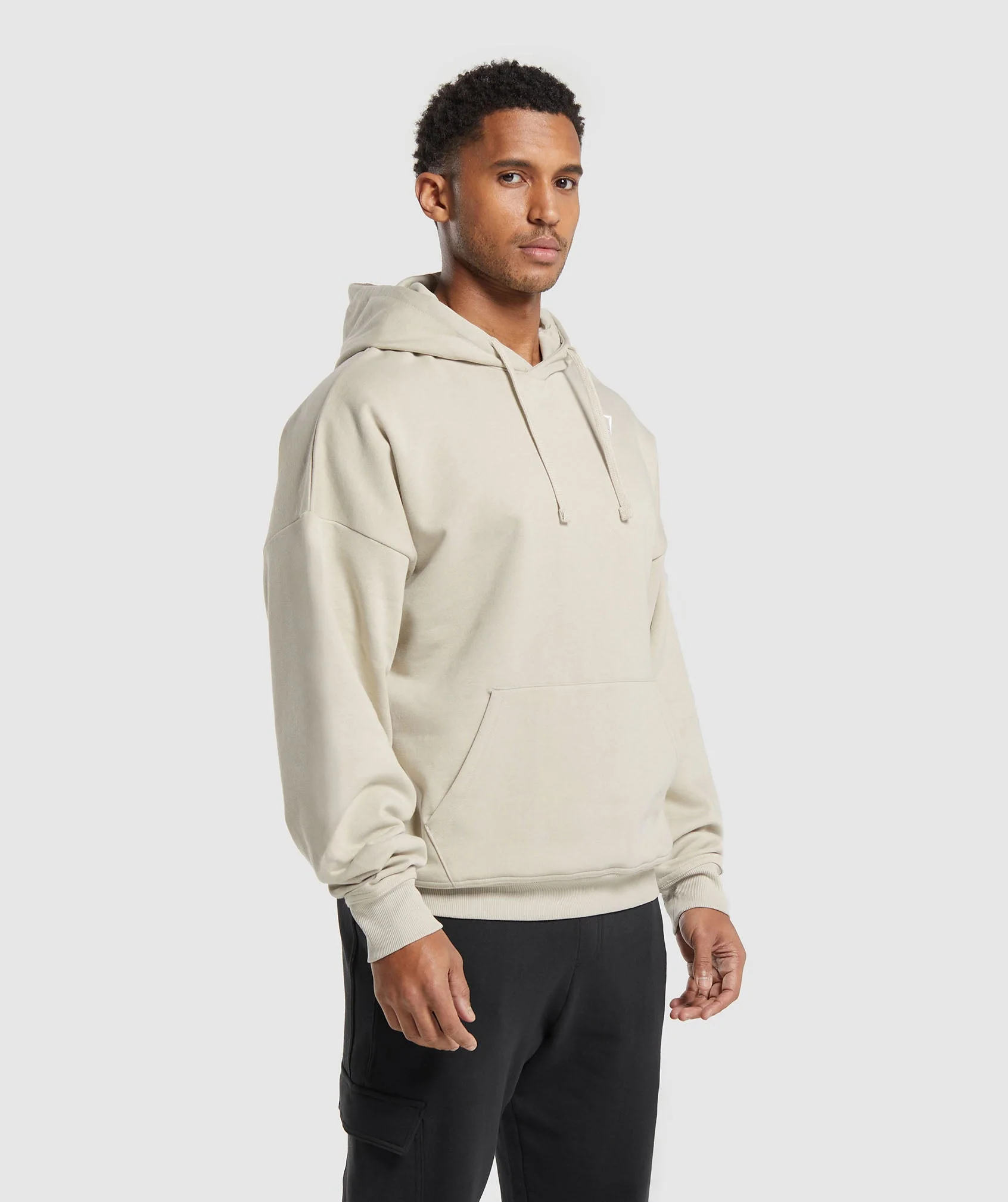 Gymshark Crest Oversized Hoodie - Pebble Grey - Image 3