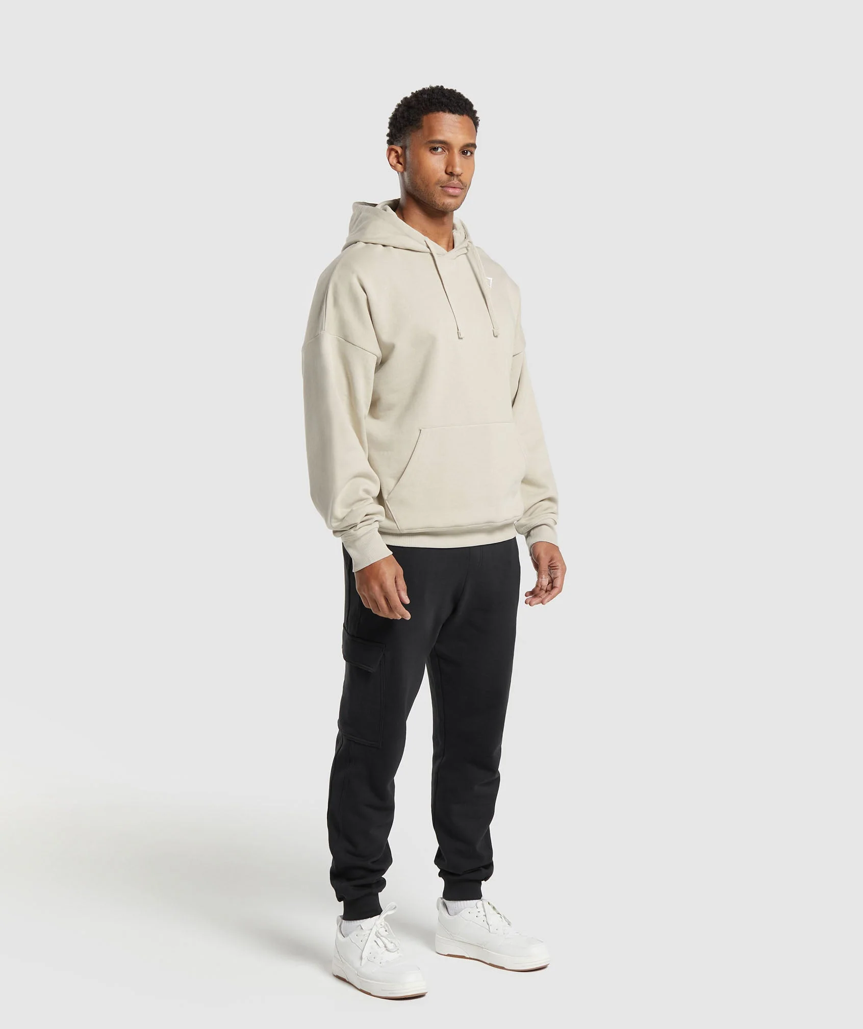 Gymshark Crest Oversized Hoodie - Pebble Grey - Image 4