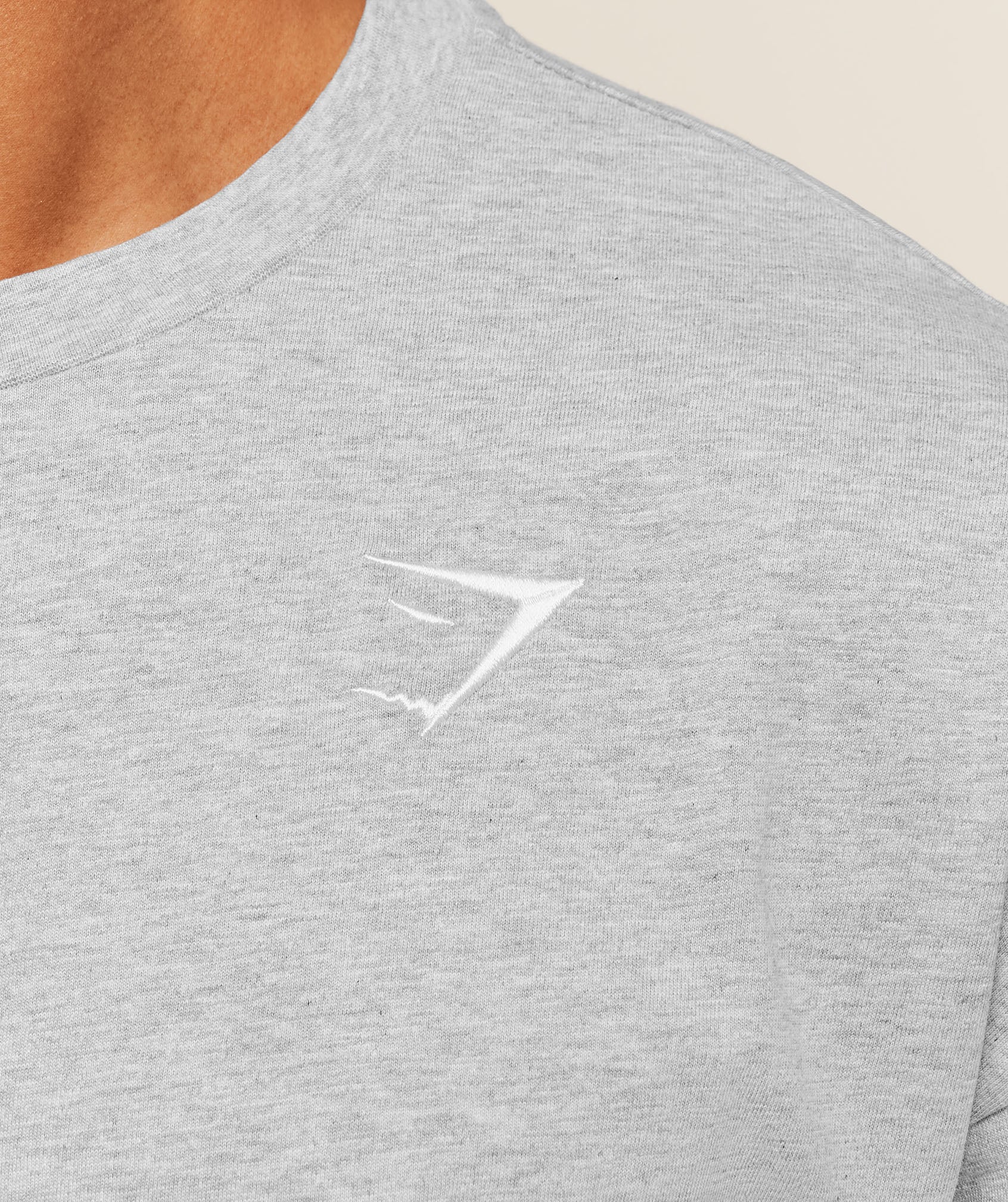 Gymshark Crest Oversized T-Shirt - Light Grey Core Marl - Image 5