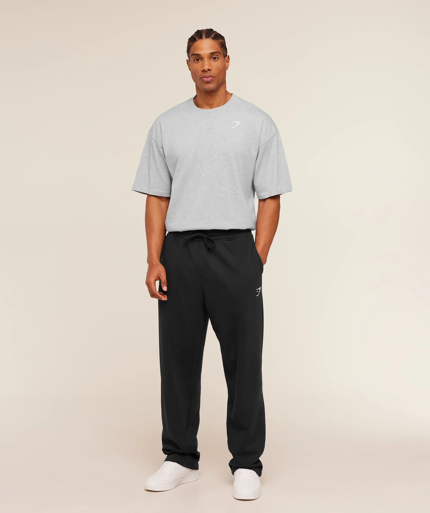 Gymshark Crest Oversized T-Shirt - Light Grey Core Marl - Image 6
