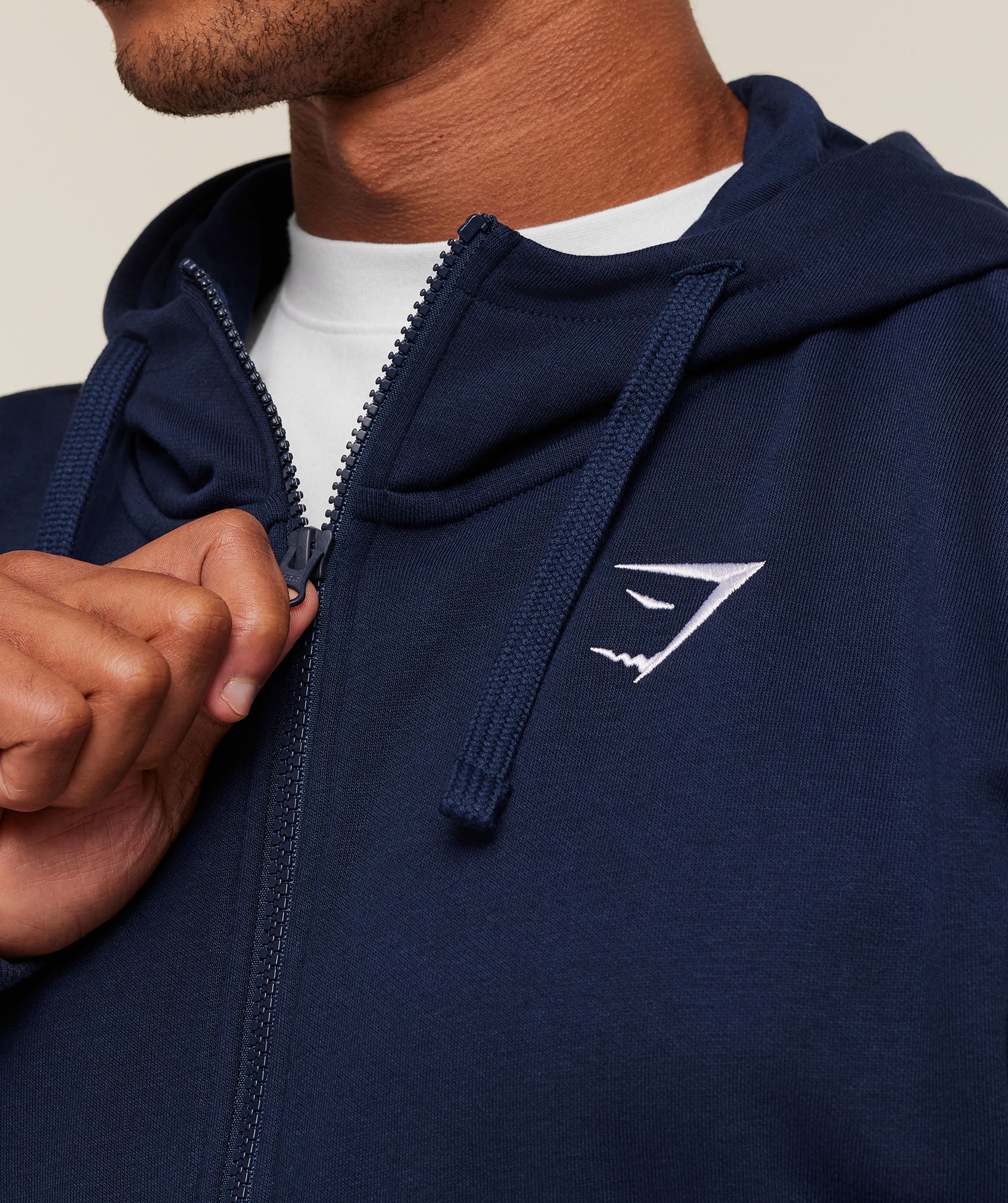 Gymshark Crest Oversized Zip Up Hoodie - Navy - Image 5