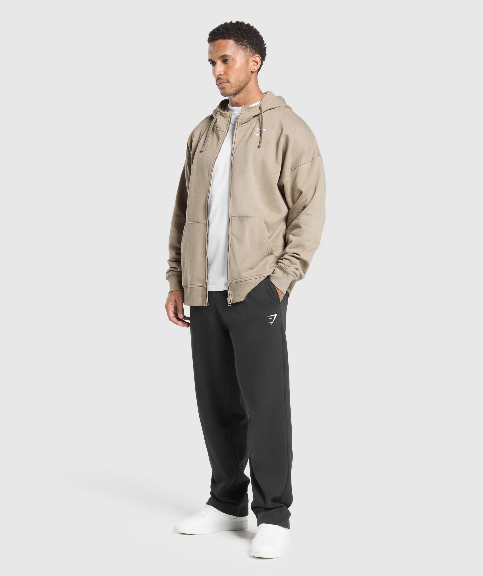 Gymshark Crest Oversized Zip Up Hoodie - Lifestyle Brown - Image 6