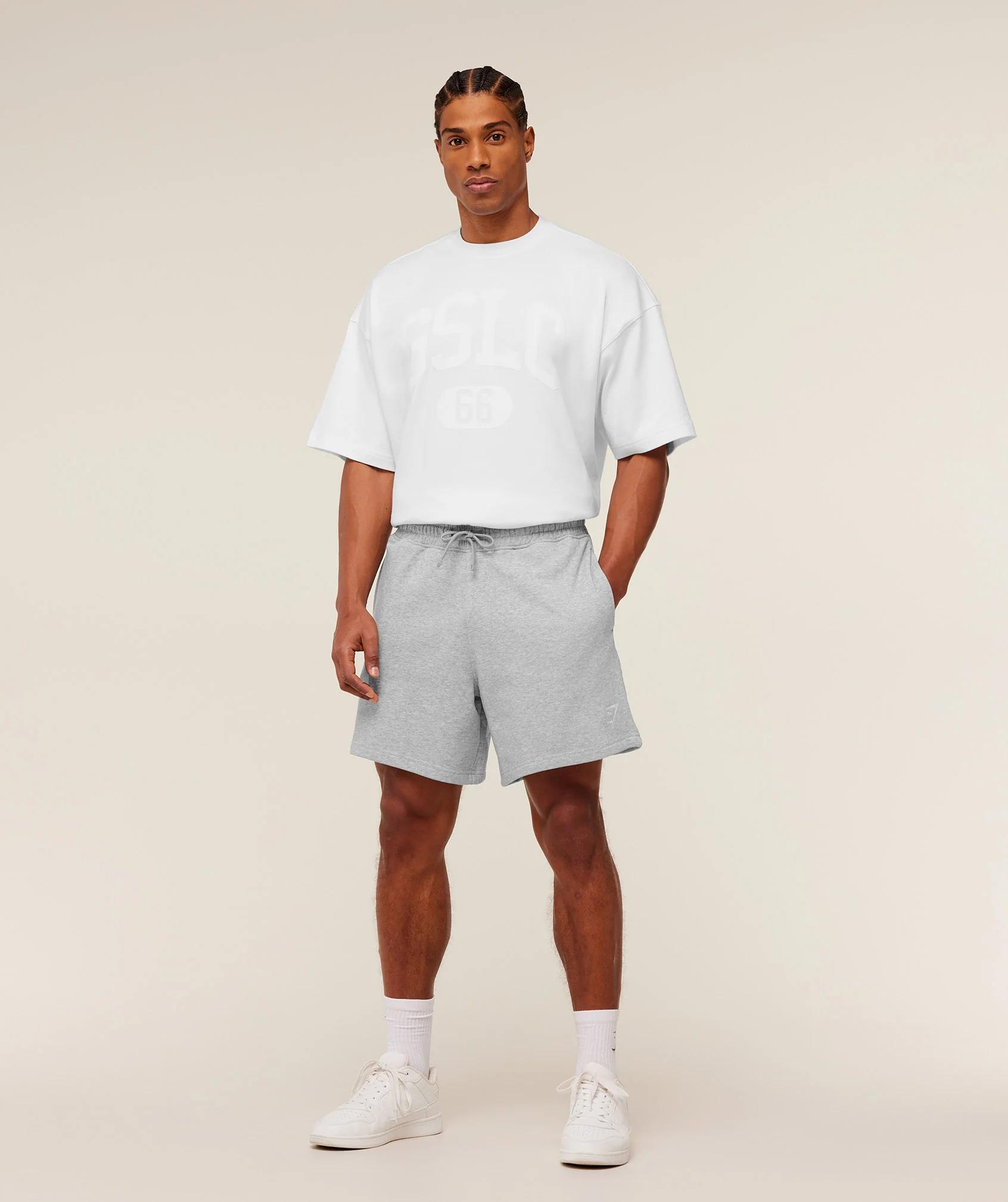 Gymshark Crest Shorts - Light Grey Core Marl - Image 4