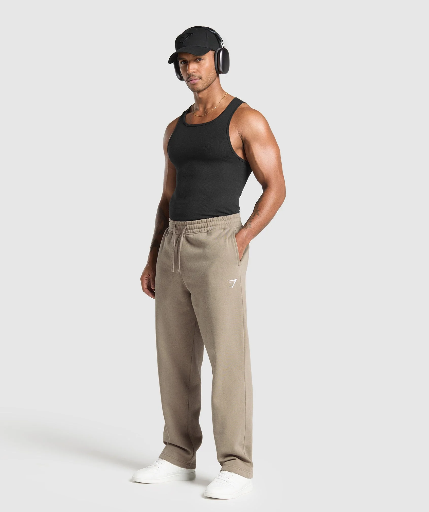 Gymshark Crest Straight Leg Joggers - Lifestyle Brown - Image 3