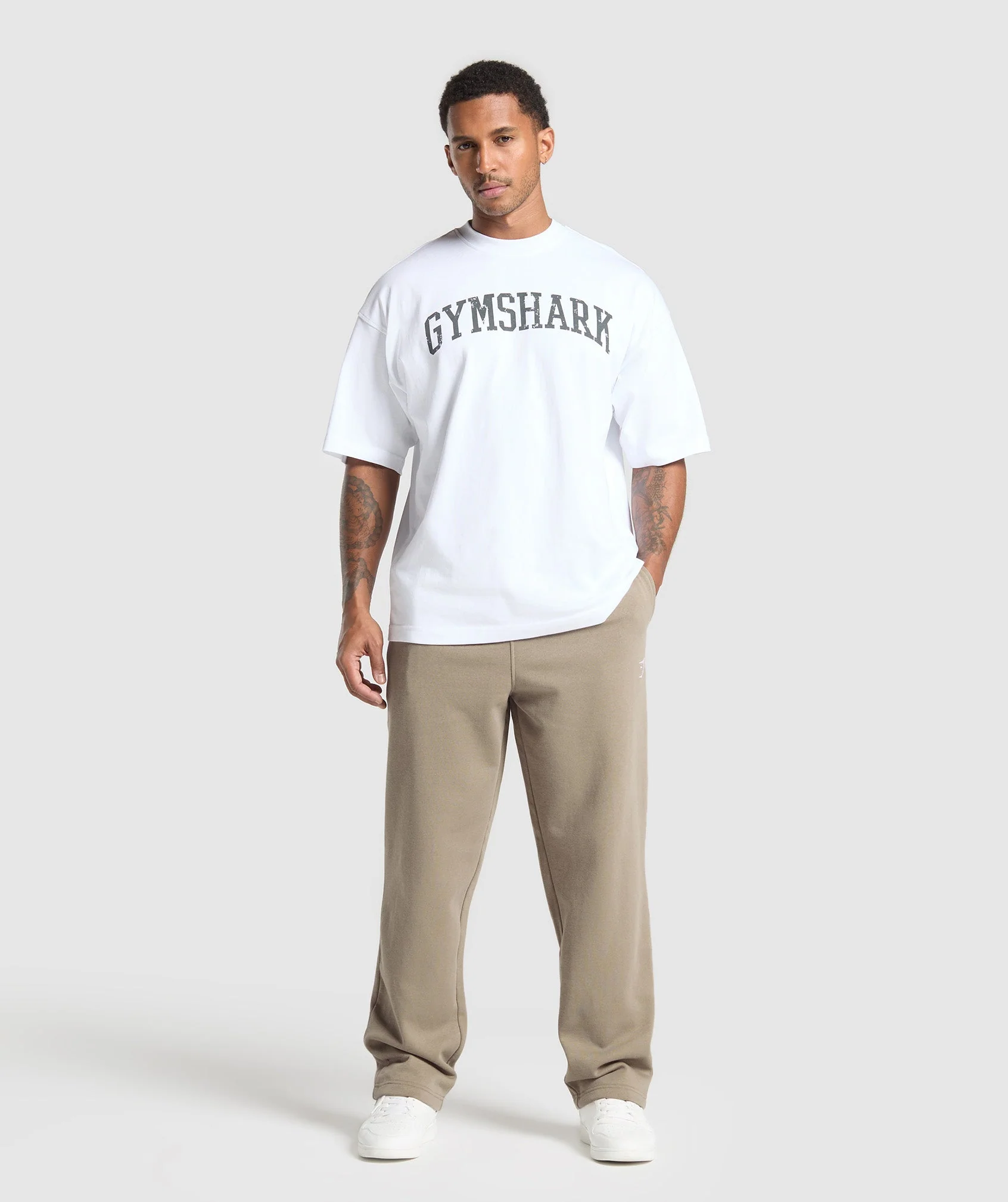 Gymshark Crest Straight Leg Joggers - Lifestyle Brown - Image 4