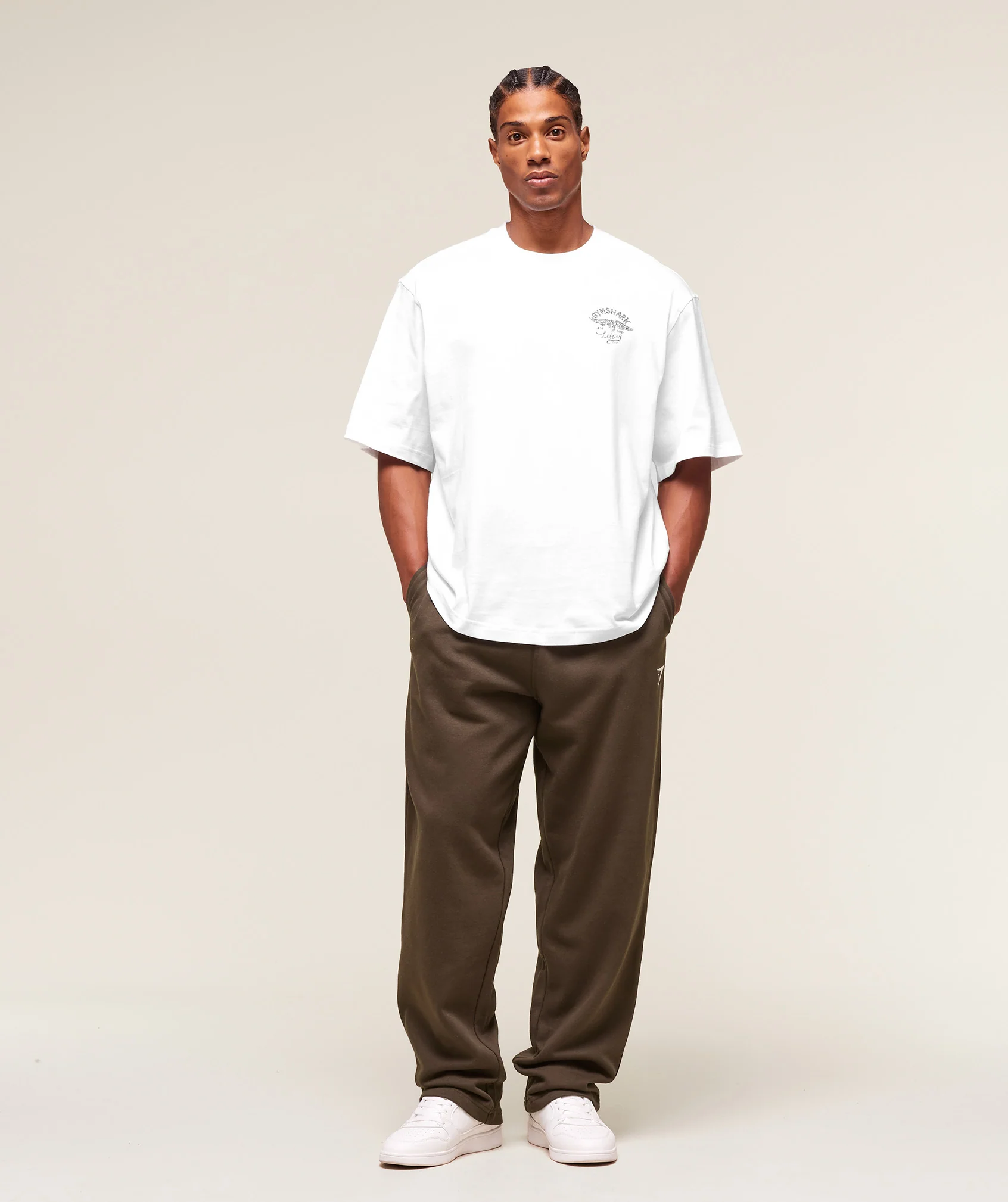 Gymshark Crest Straight Leg Joggers - Archive Brown - Image 5