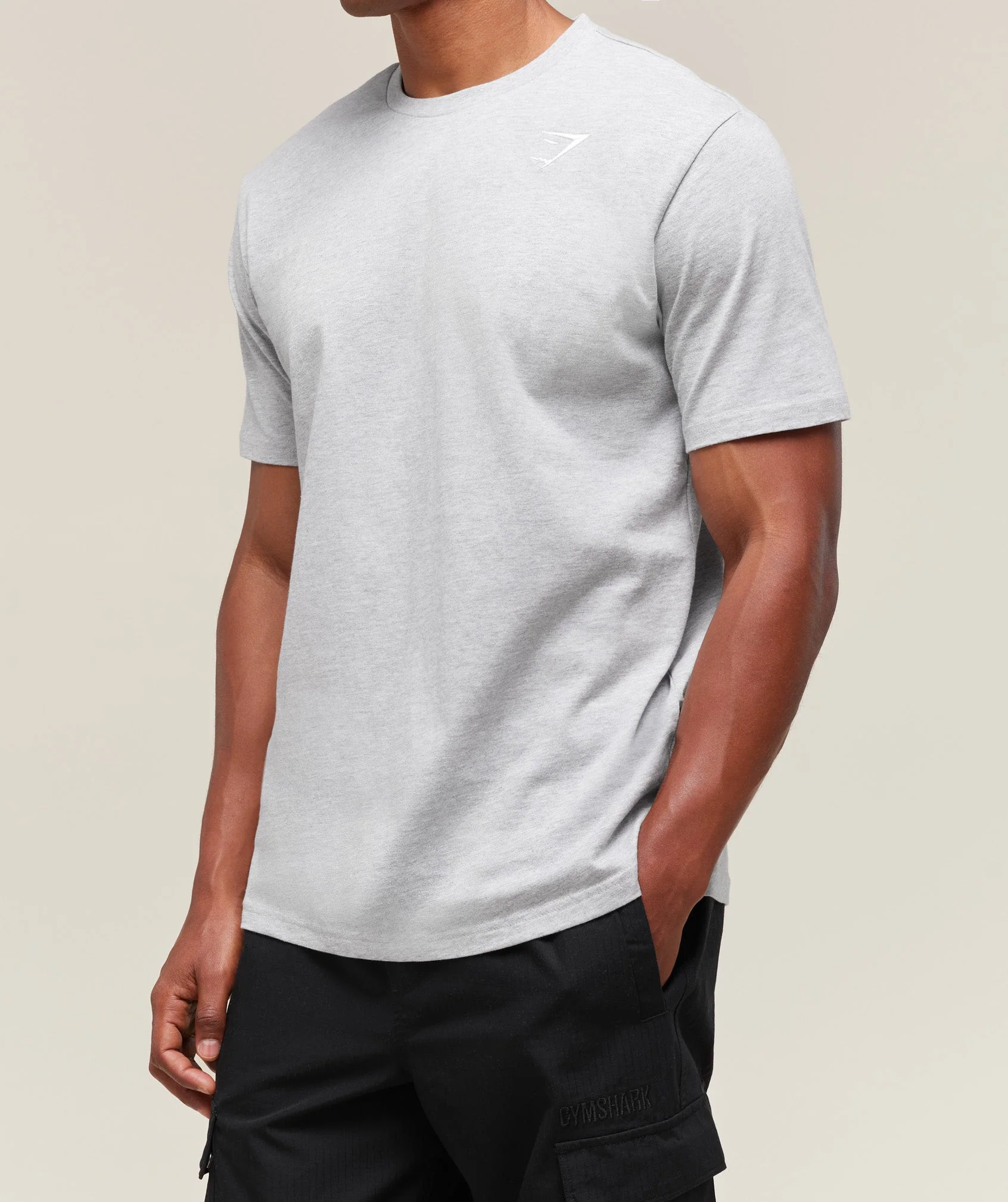 Gymshark Crest T-Shirt - Light Grey Marl - Image 3