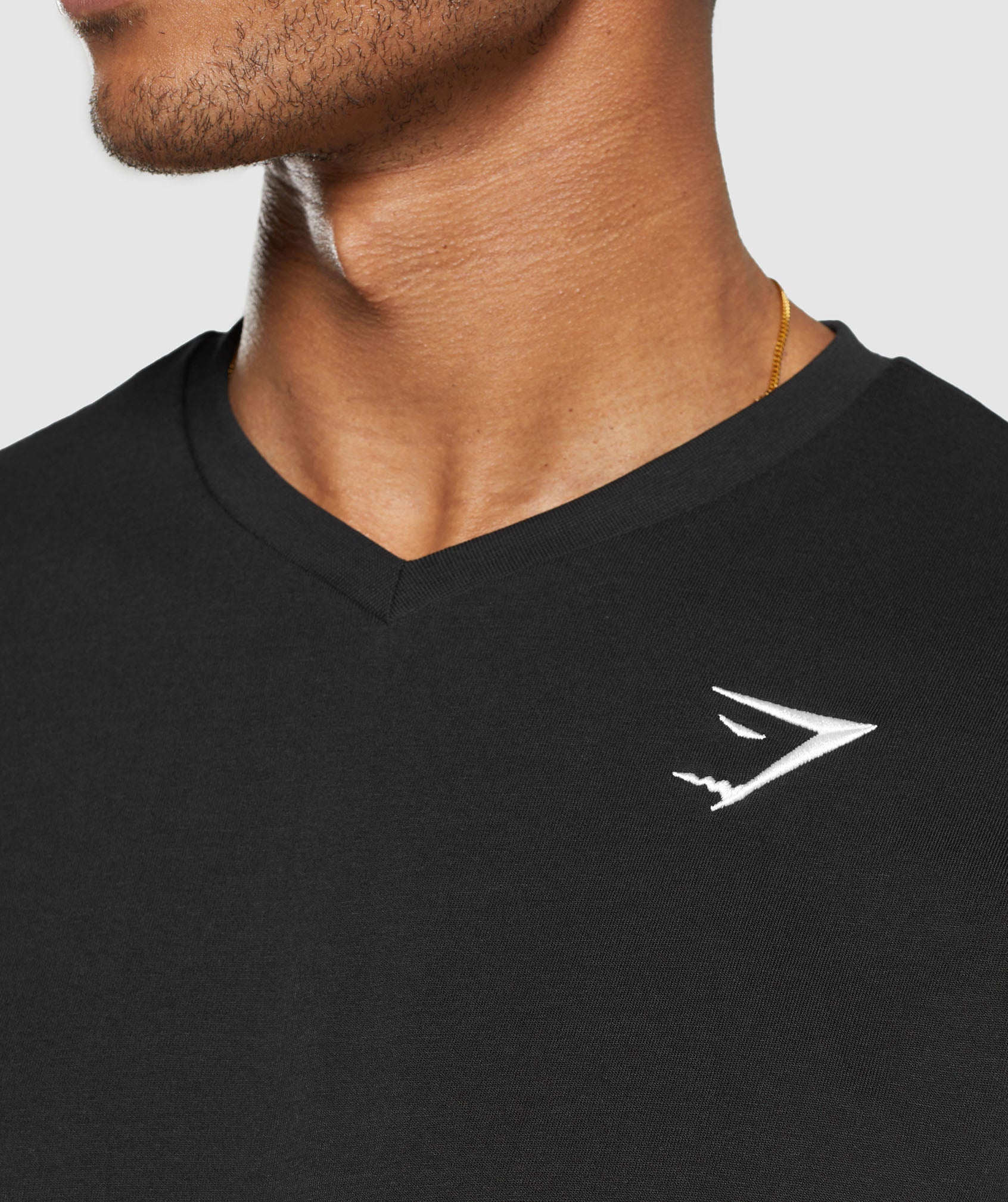 Gymshark Crest V-Neck T Shirt - Black - Image 5