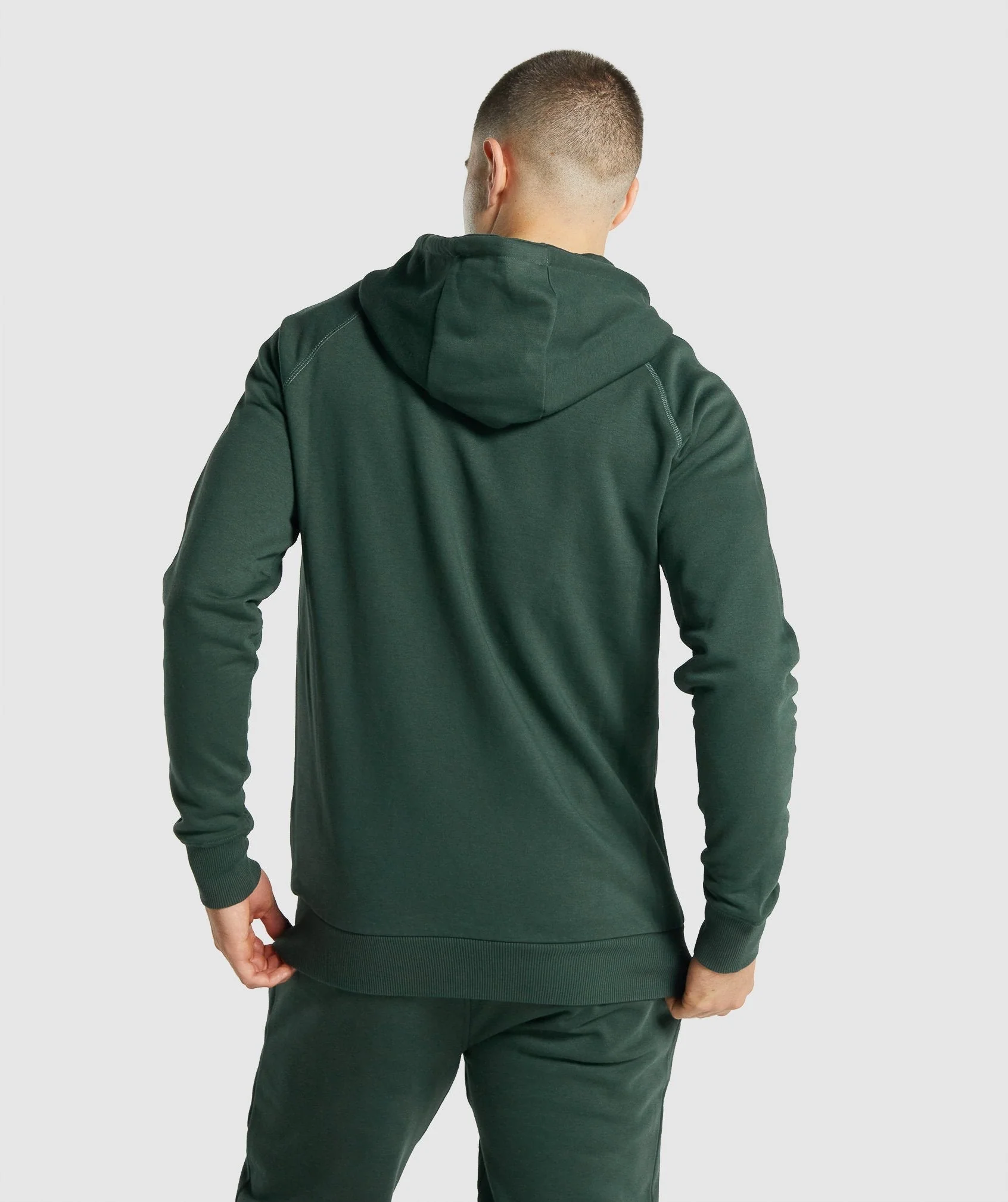 Gymshark Crest Zip Up Hoodie - Dark Green - Image 2