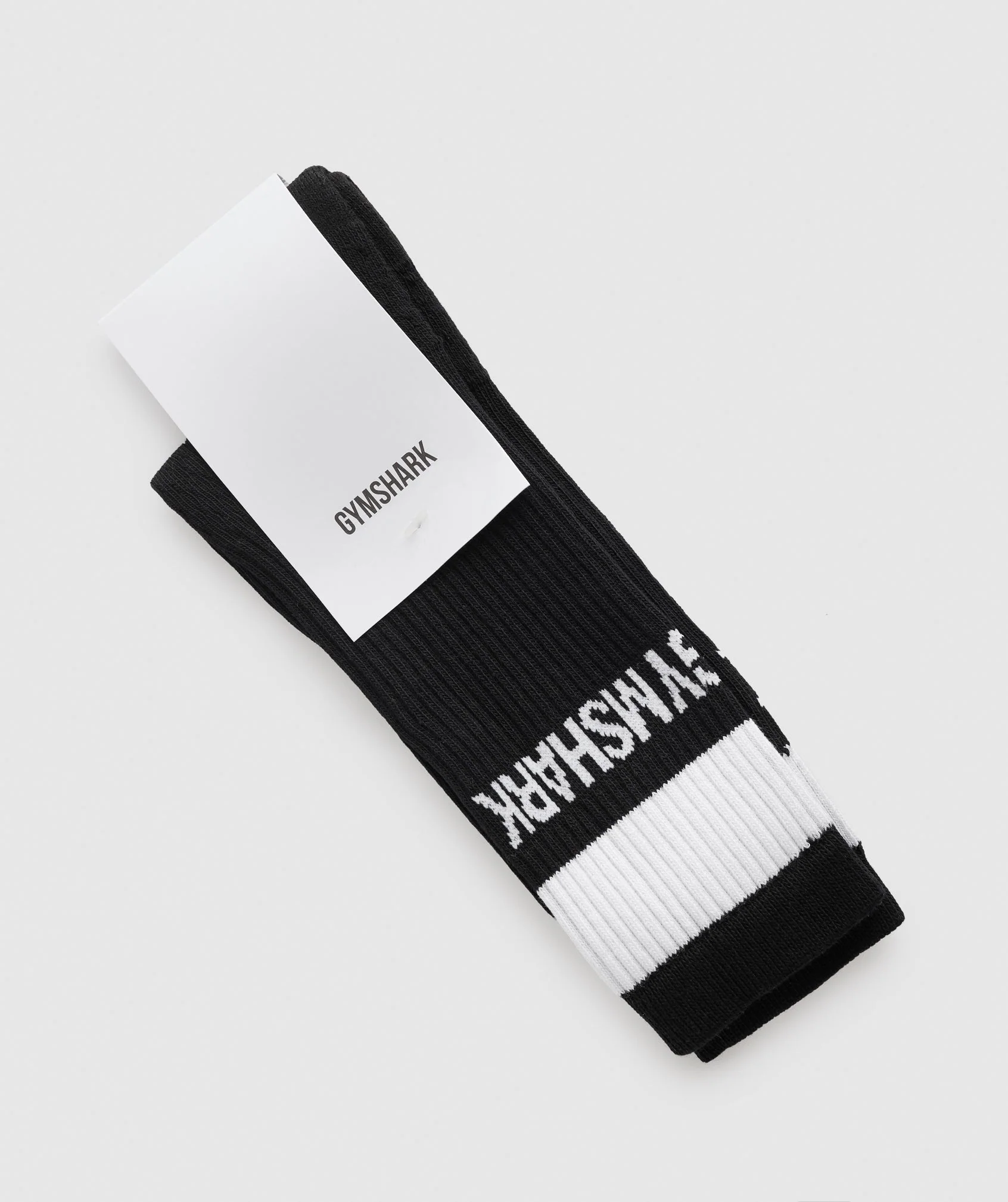 Gymshark Premium Logo Crew Socks - Black - Image 2