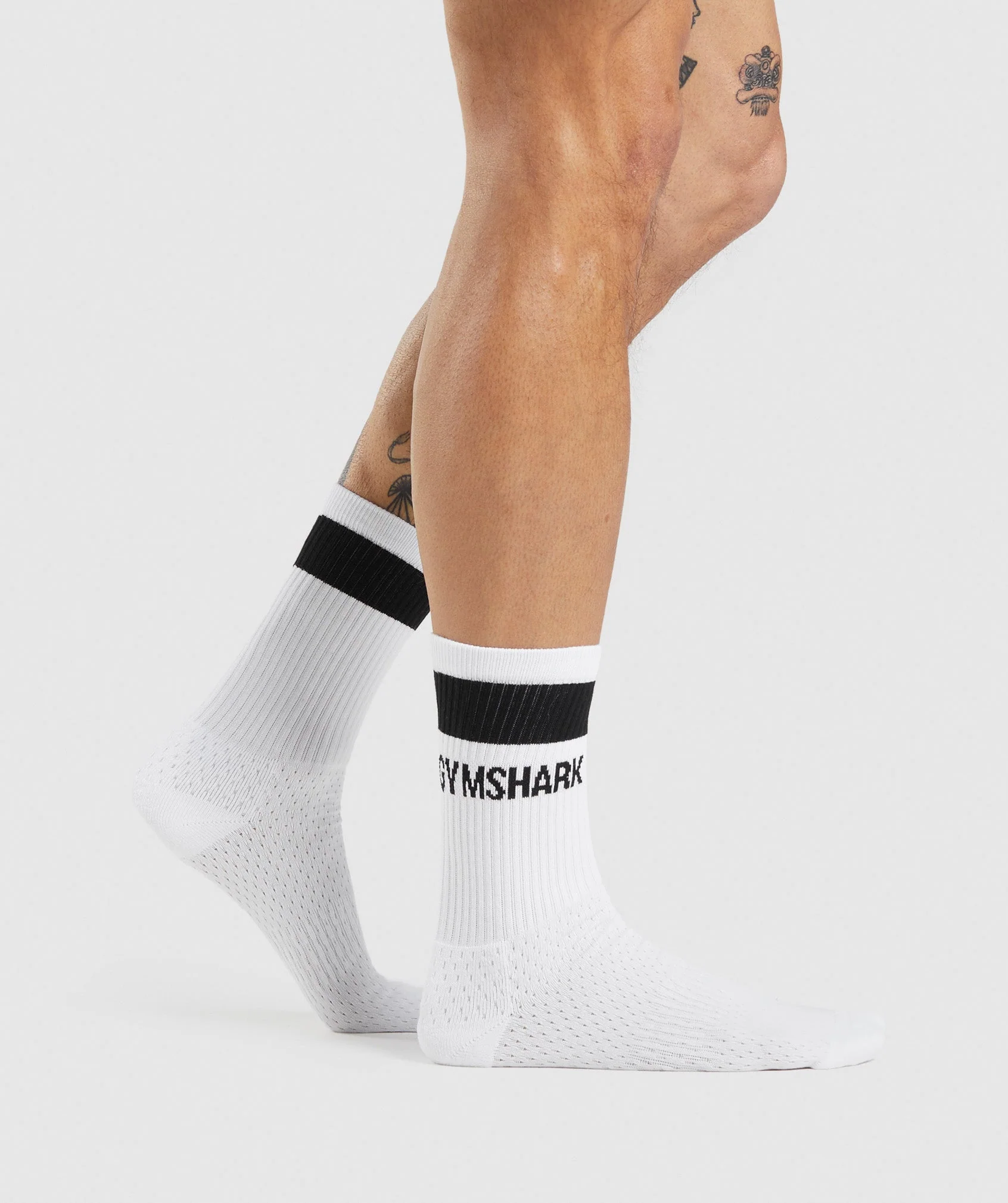Gymshark Premium Logo Crew Socks - White - Image 4