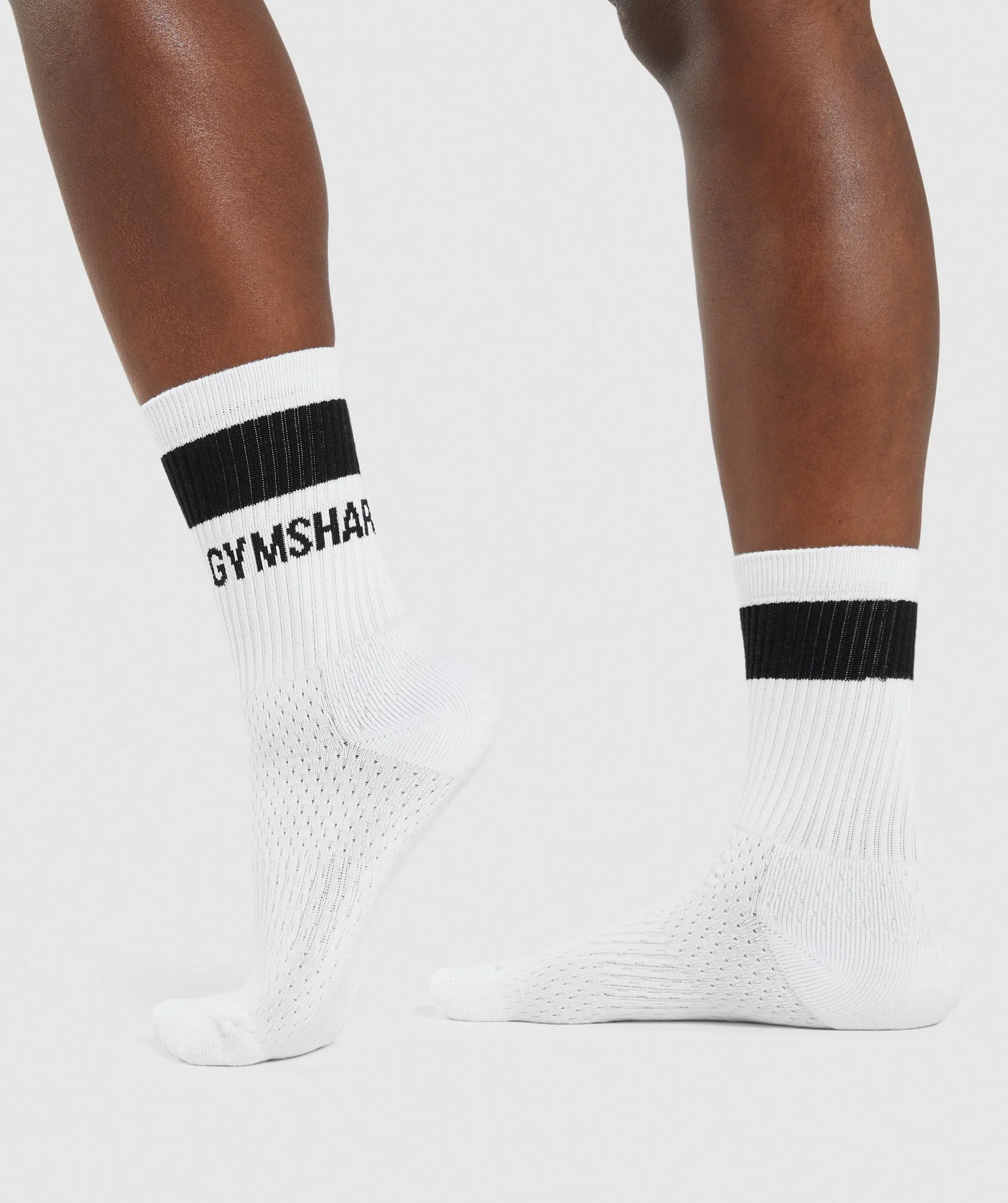 Gymshark Premium Logo Crew Socks - White - Image 5