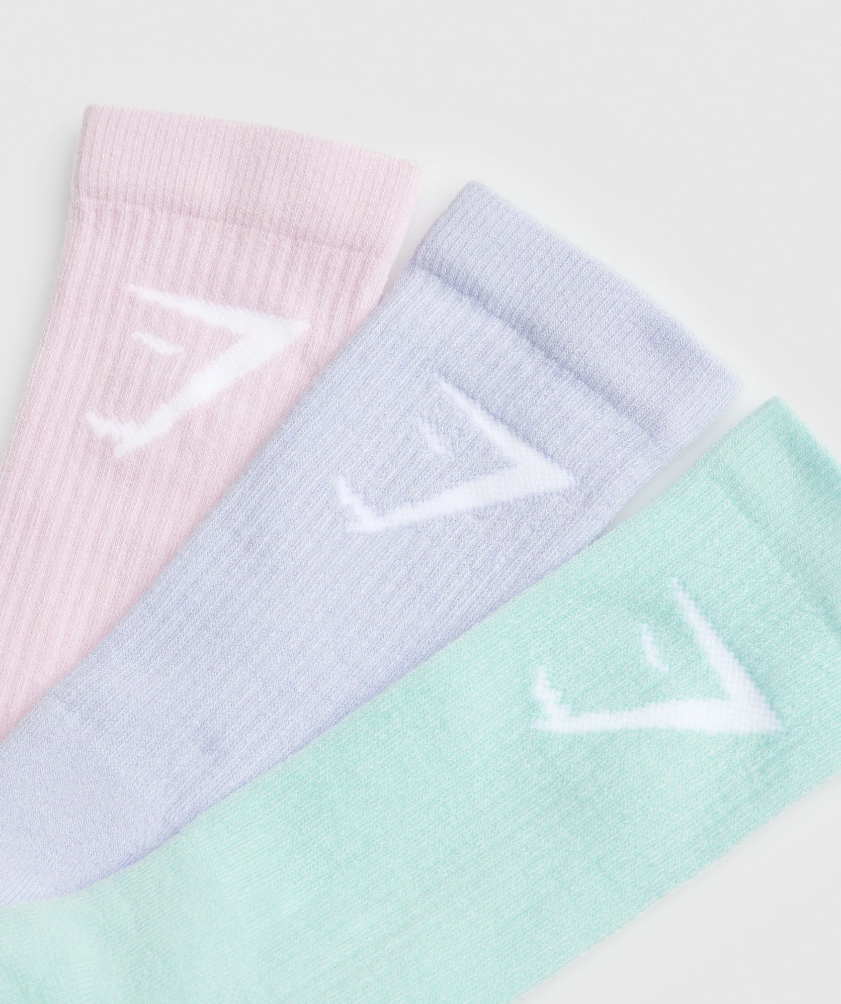 Gymshark Crew Socks 3pk - Mystic Lilac/Serene Blue/Lemonade Pink - Image 2