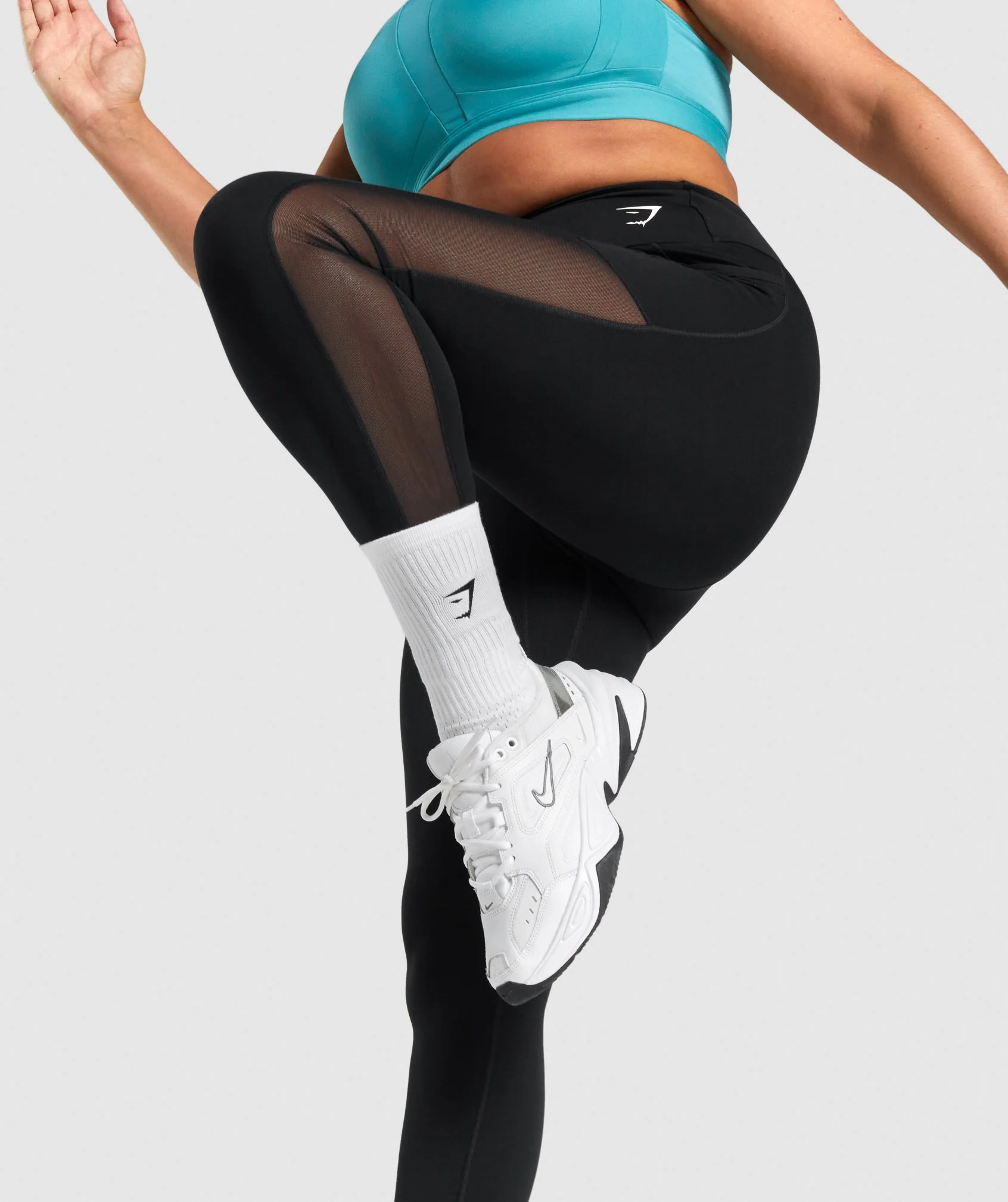 Gymshark Embroidered Sharkhead Crew Socks - White - Image 6