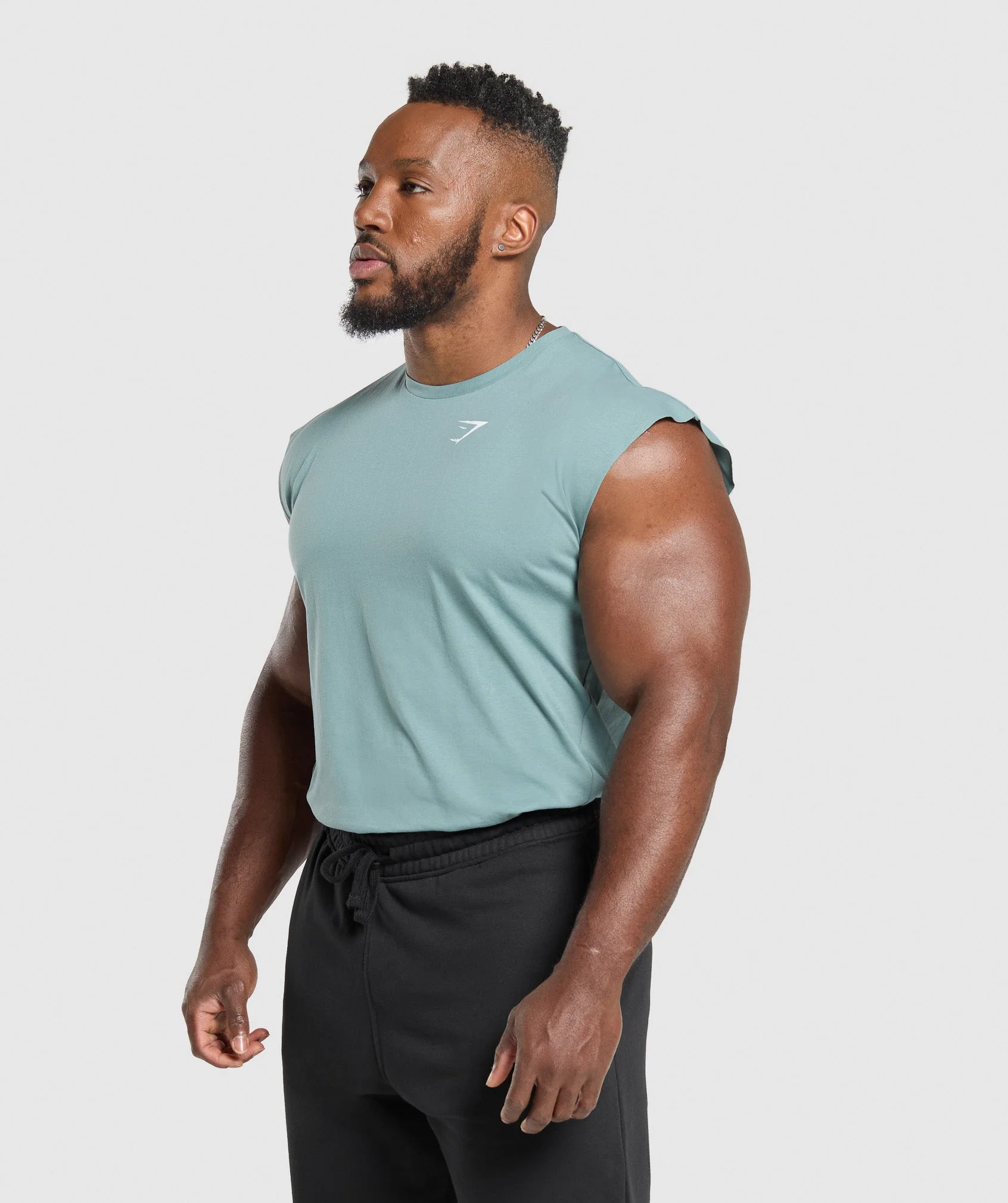 Gymshark Critical Cut Off Tank - Celeste Blue - Image 3
