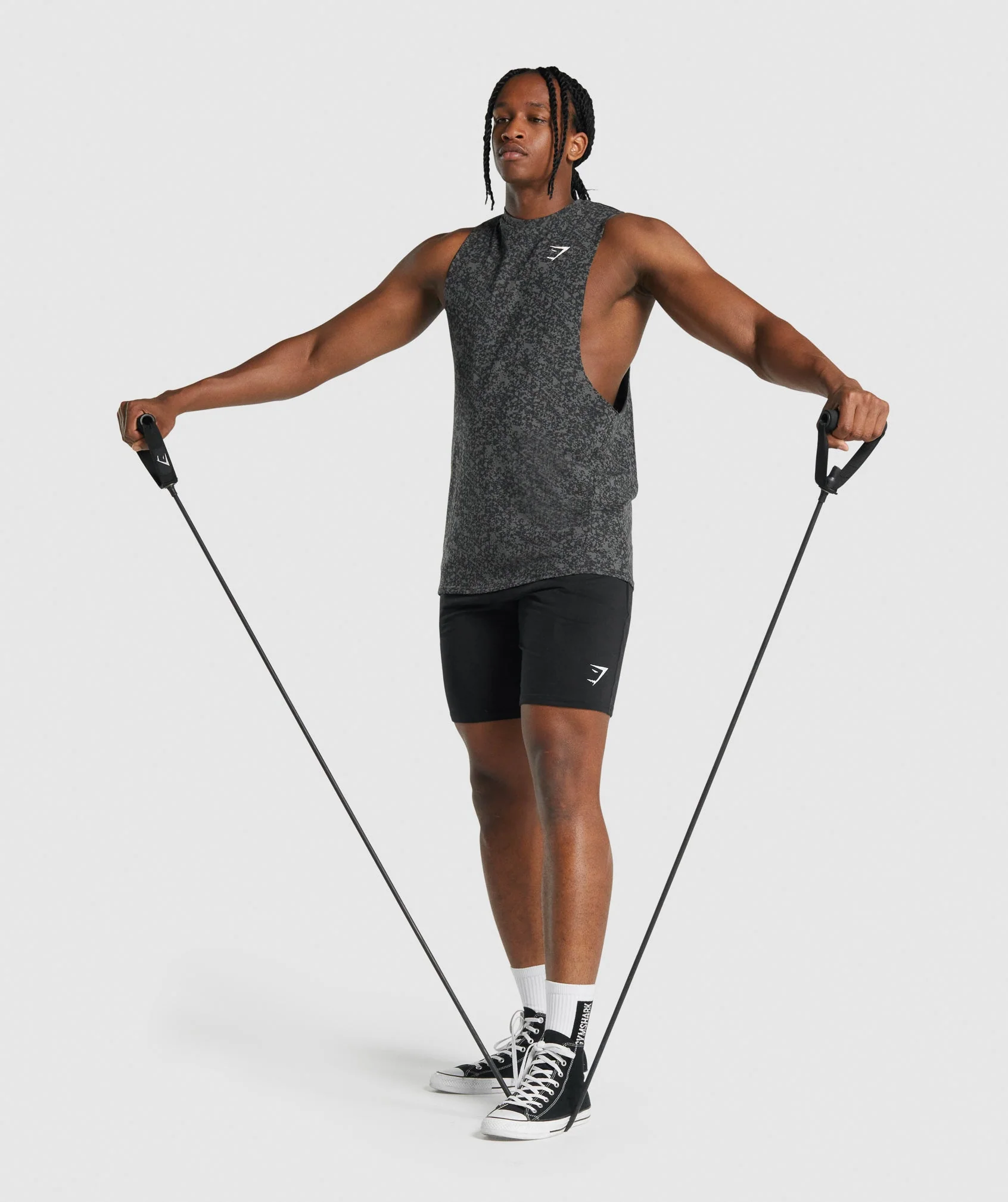 Gymshark Critical 2.0 Drop Arm Tank - Charcoal Print - Image 4