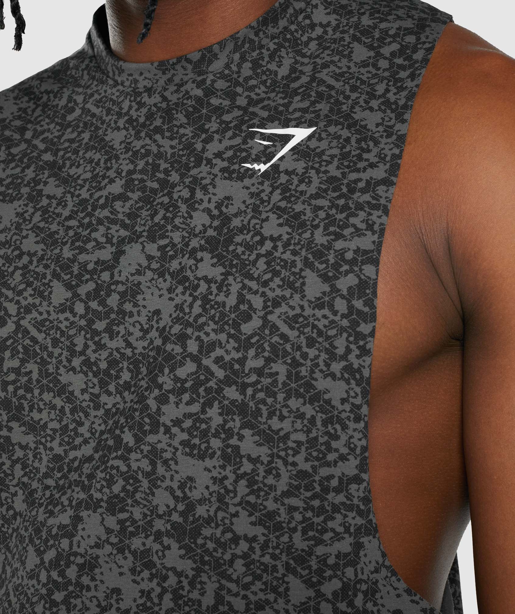 Gymshark Critical 2.0 Drop Arm Tank - Charcoal Print - Image 6