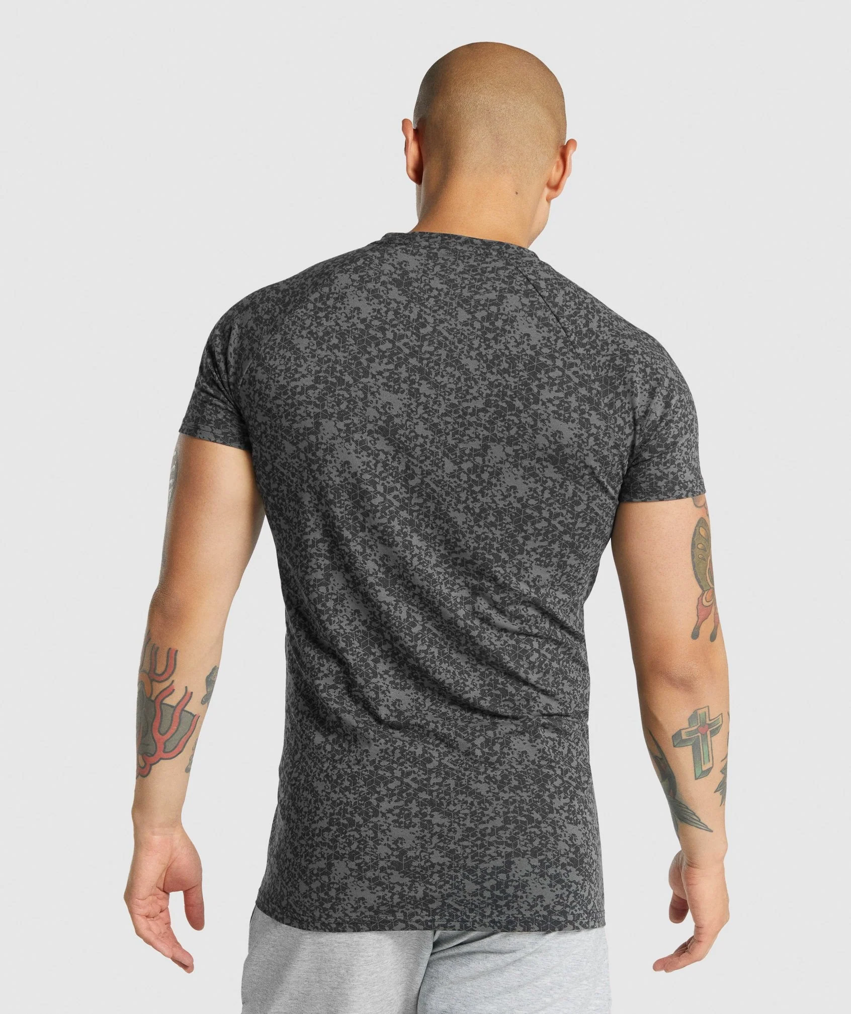 Gymshark Critical 2.0 T-Shirt - Charcoal Print - Image 2