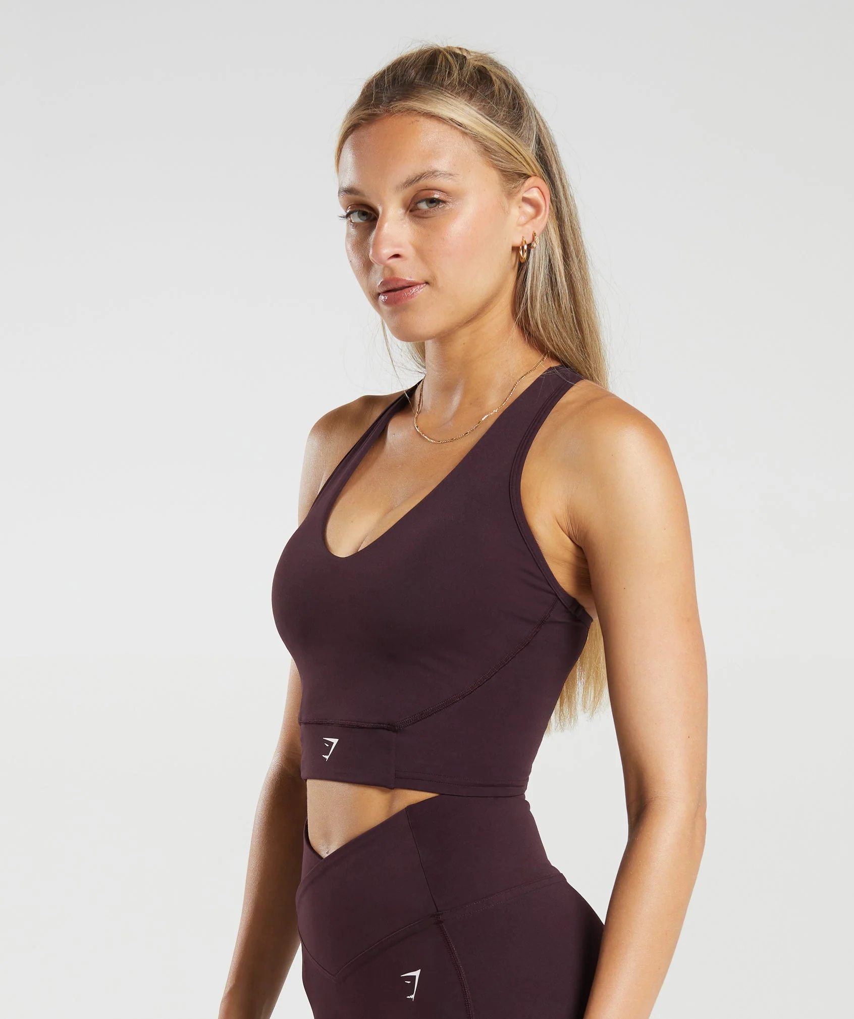 Gymshark Crop Mesh Tank - Plum Brown - Image 3