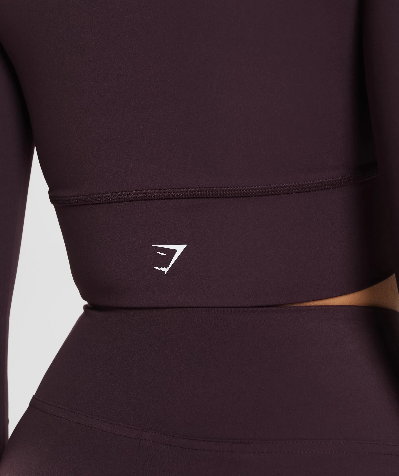 Gymshark Crossover Long Sleeve Crop Top - Plum Brown - Image 6
