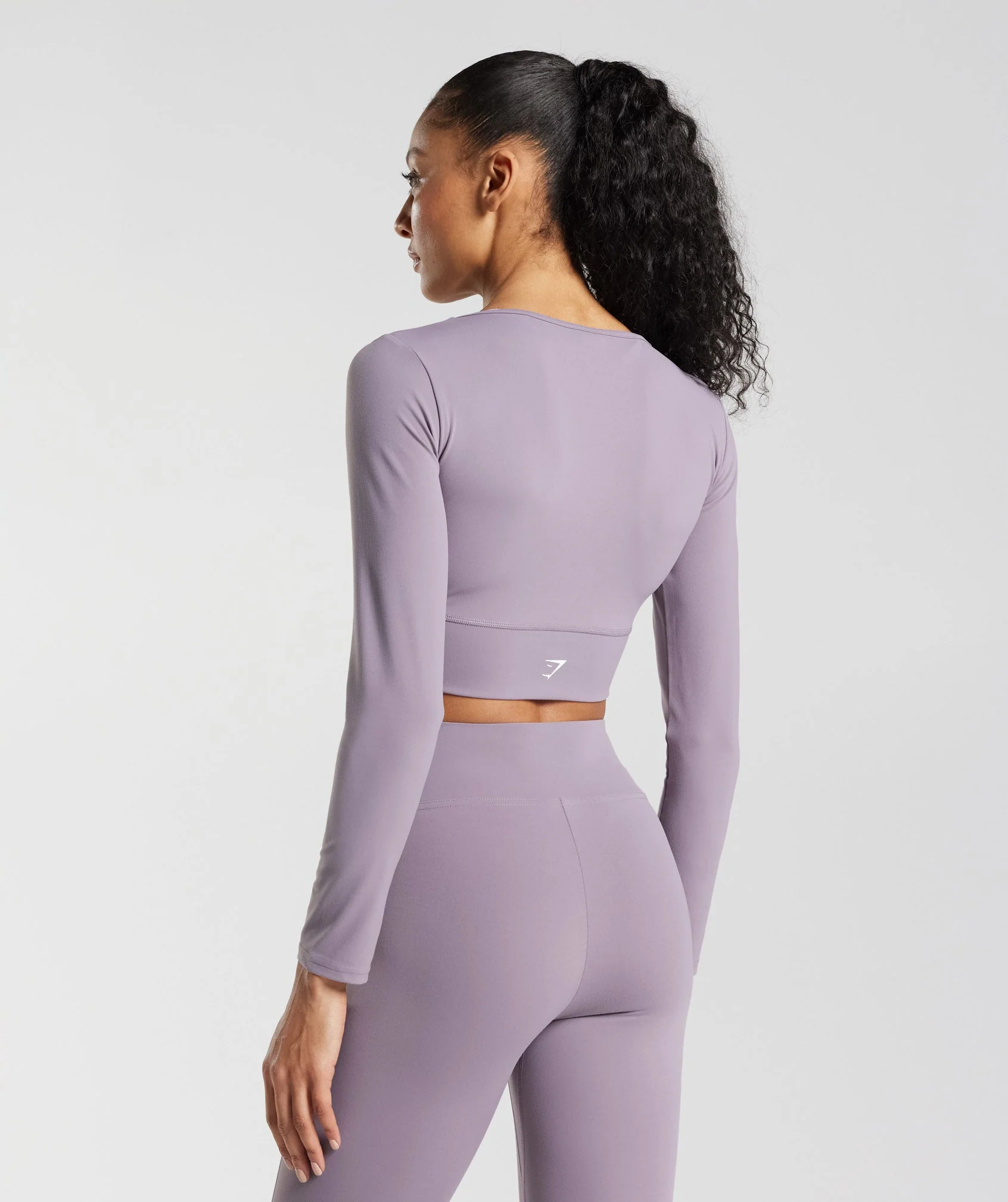 Gymshark Crossover Long Sleeve Crop Top - Slate Lavender - Image 2