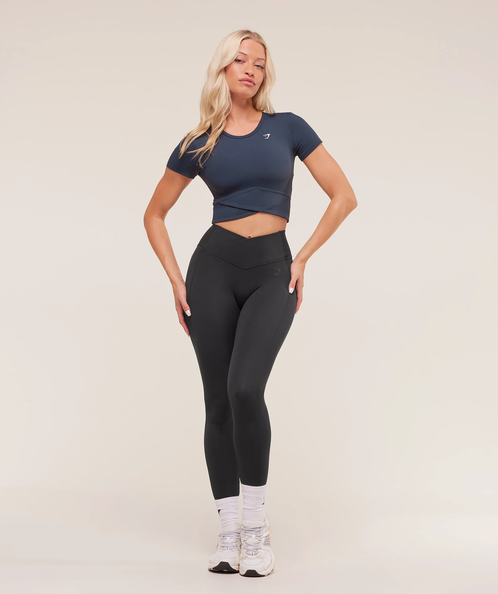 Gymshark Crossover Midi Top with Shelf - Heavy Blue - Image 6