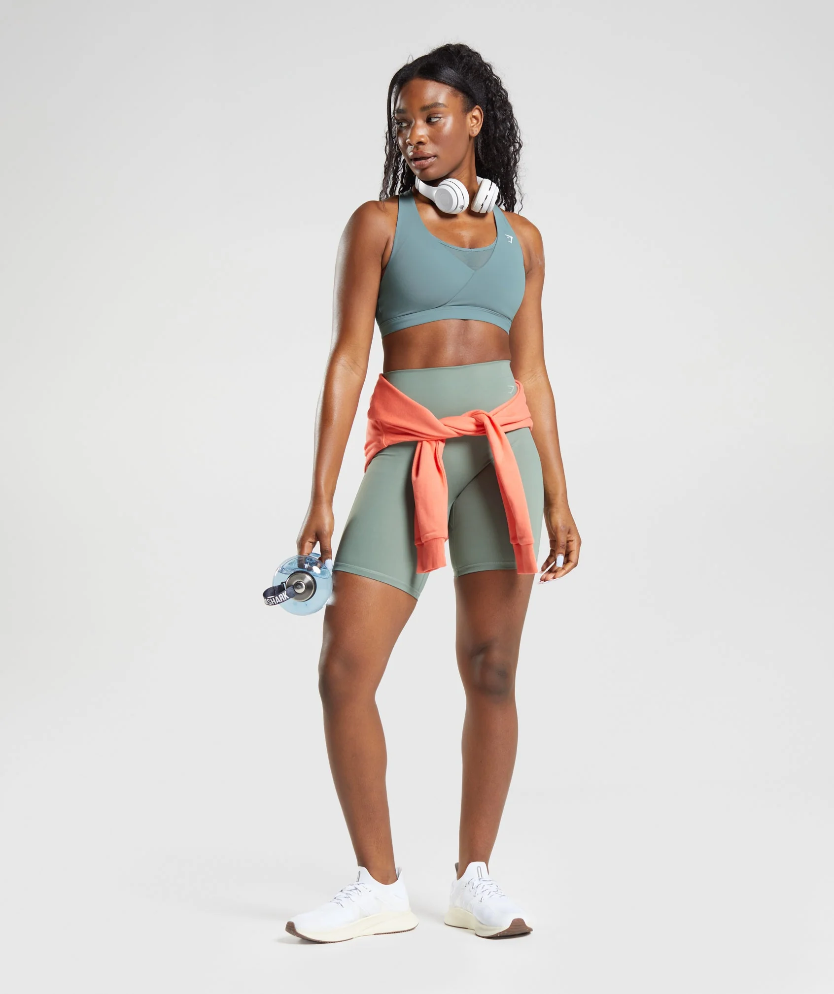 Gymshark Crossover Sports Bra - Thunder Blue - Image 4