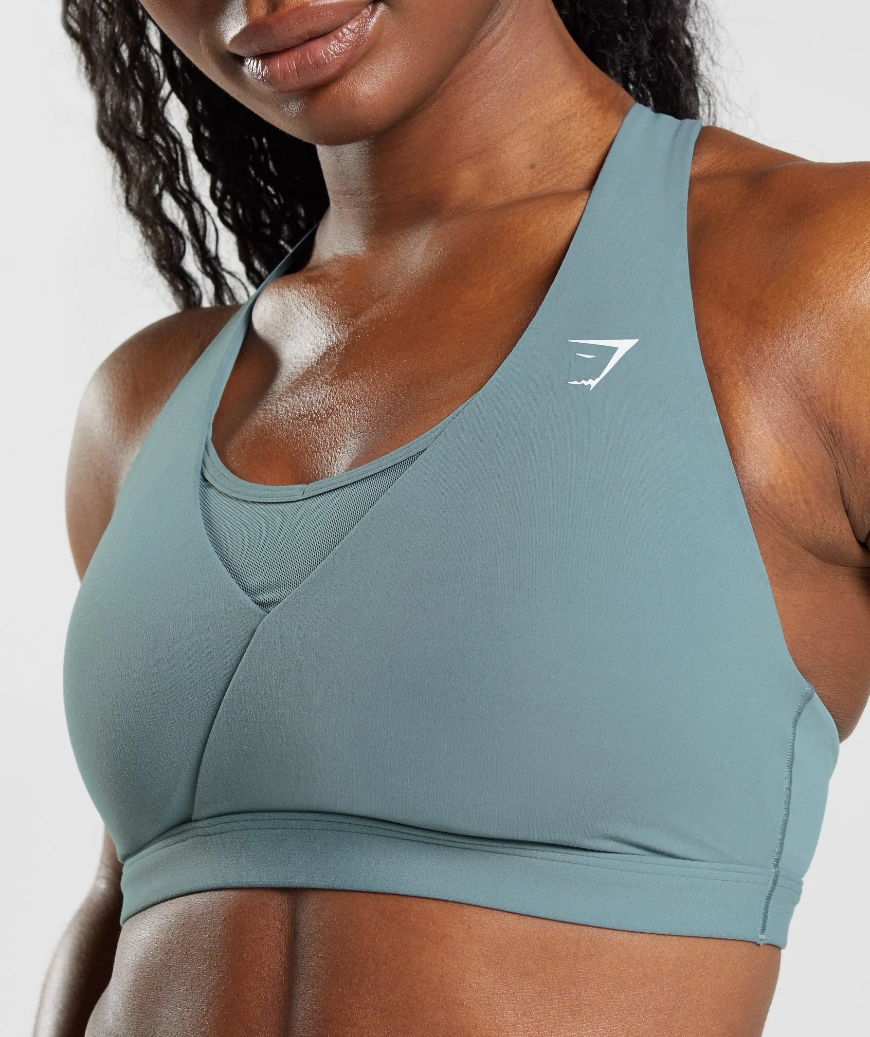 Gymshark Crossover Sports Bra - Thunder Blue - Image 5