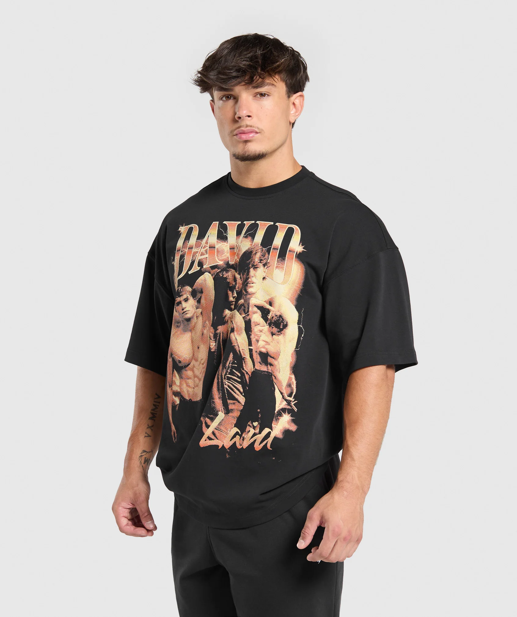 Gymshark David Bootleg Graphic T-Shirt - Black - Image 3