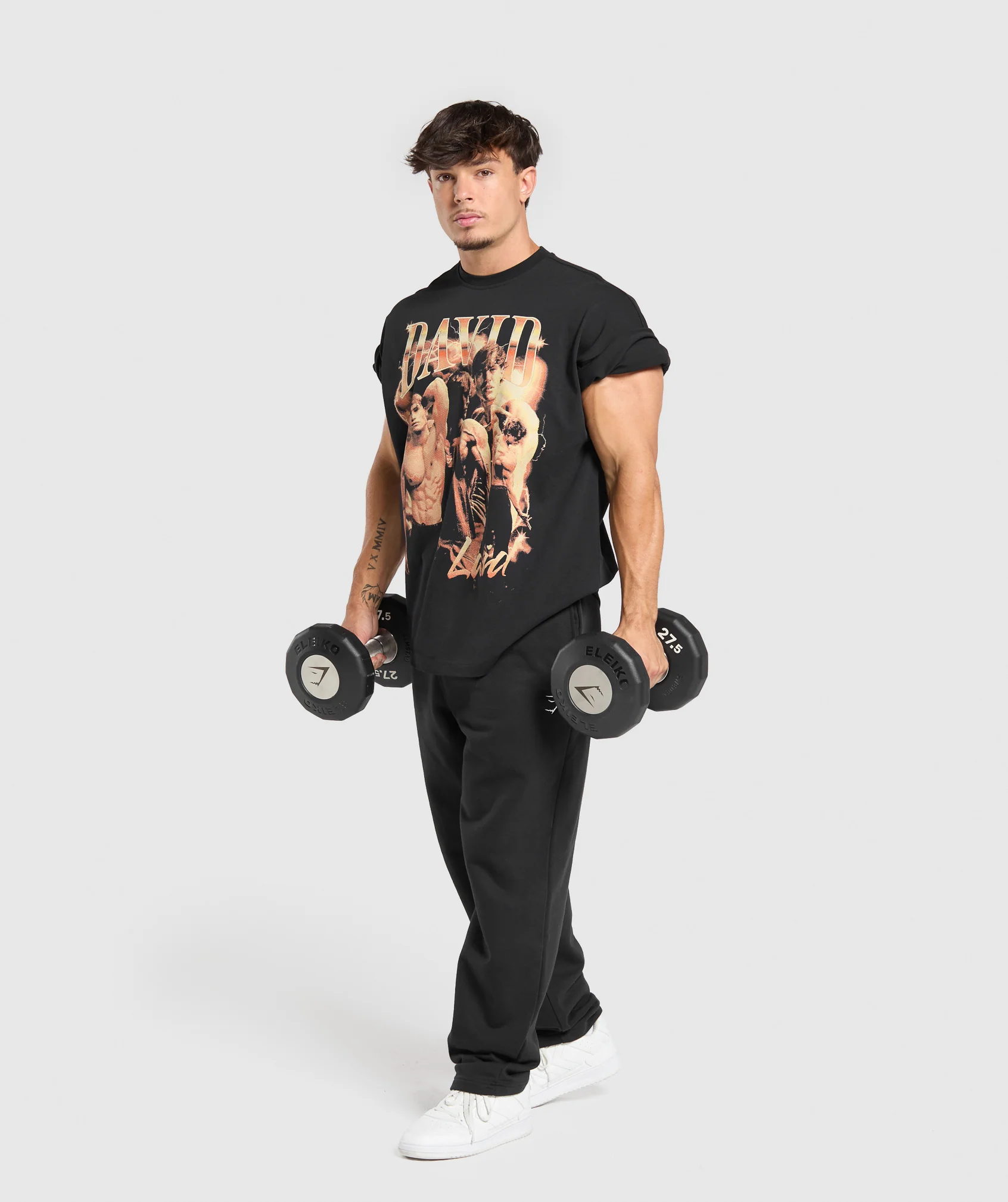 Gymshark David Bootleg Graphic T-Shirt - Black - Image 6