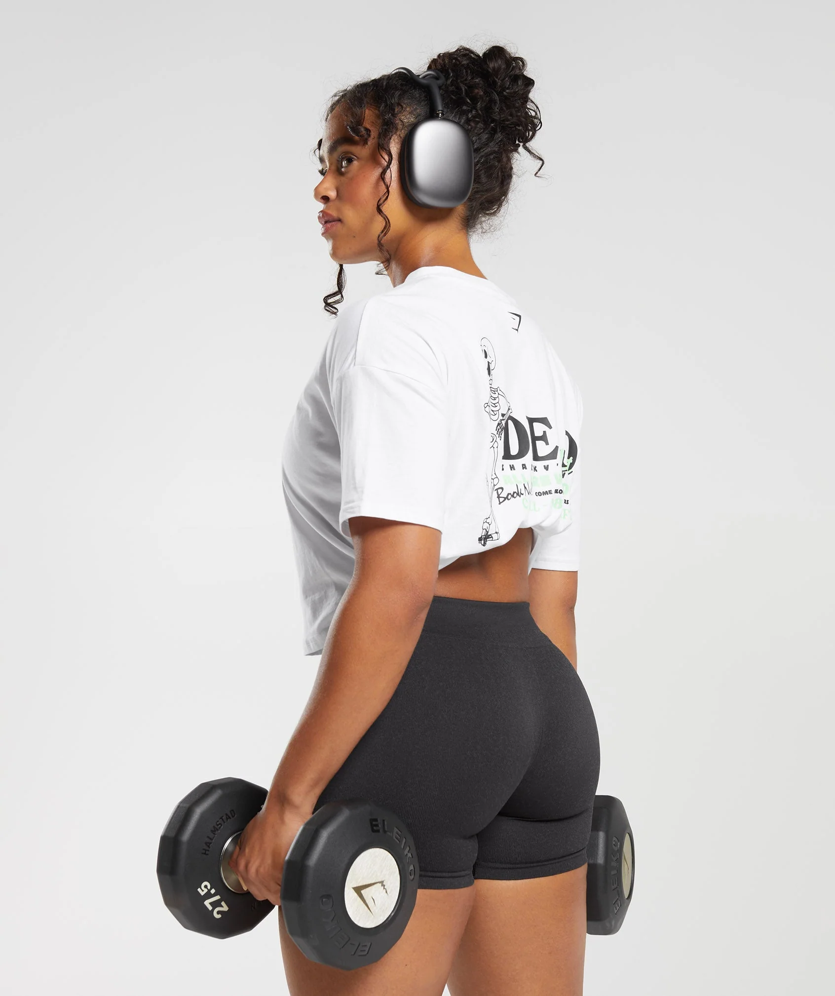 Gymshark Dead Lift Midi Tee - White - Image 3