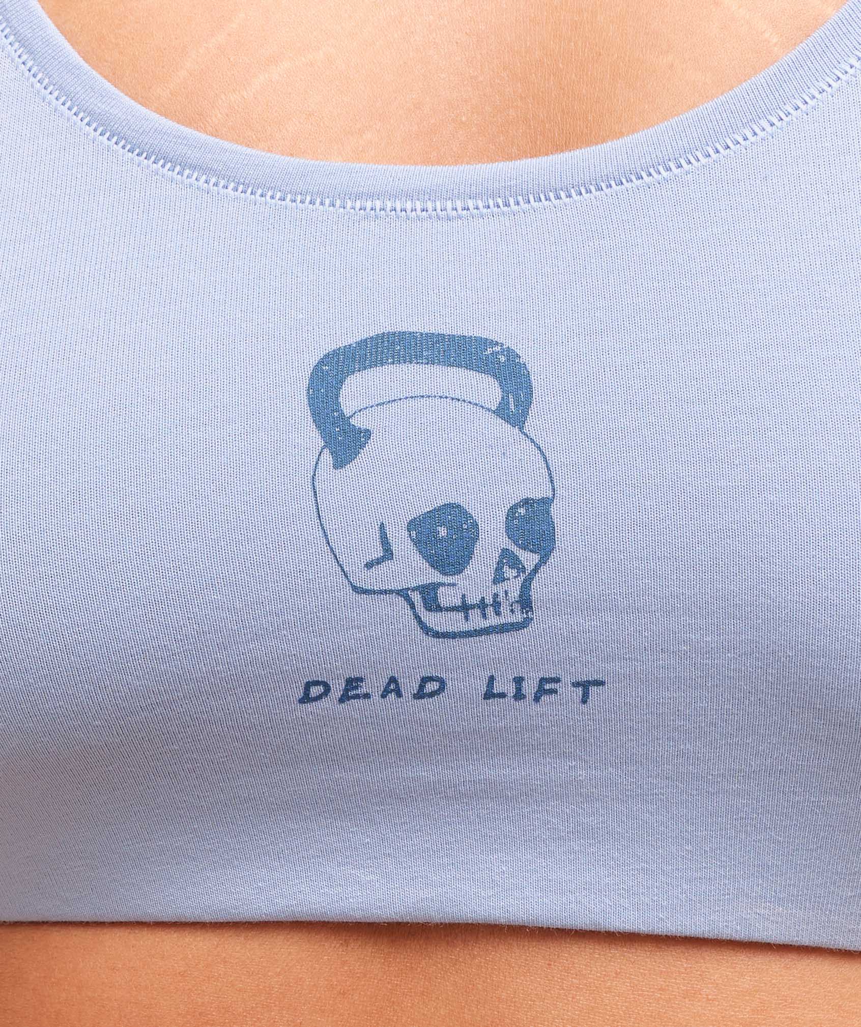 Gymshark Deadlift Graphic Cotton Bralette - Gentle Blue - Image 5