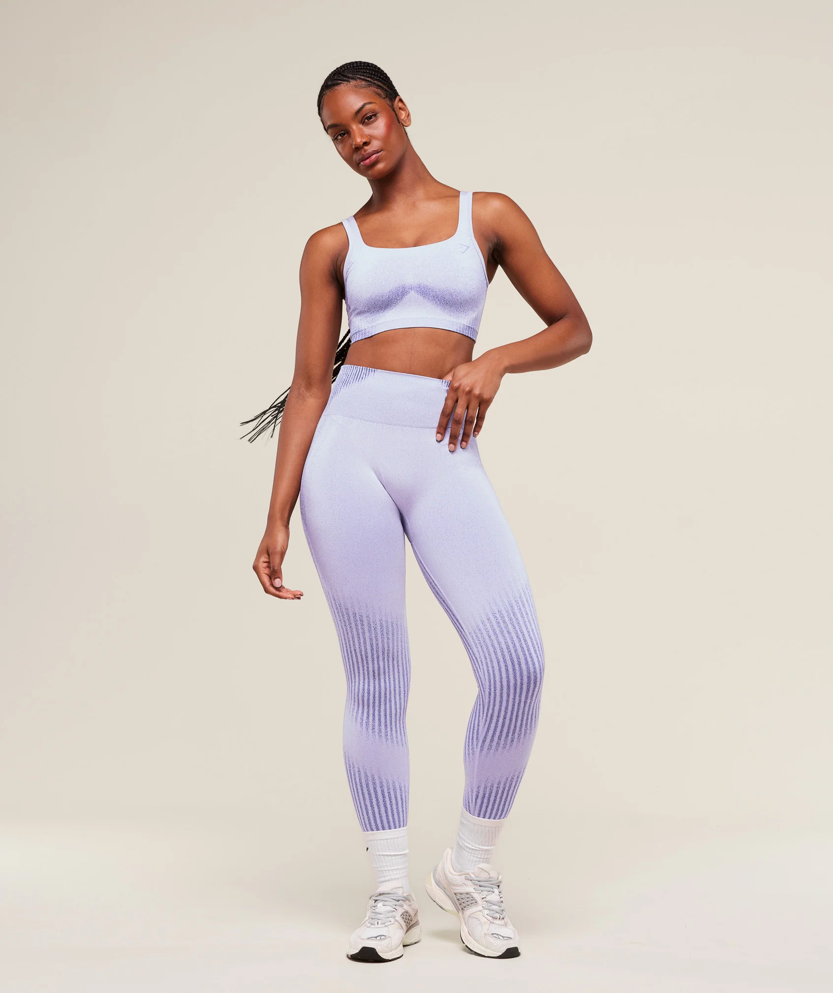 Gymshark Diffuse Seamless Leggings - Fresh Lilac/Cobalt Purple - Image 3
