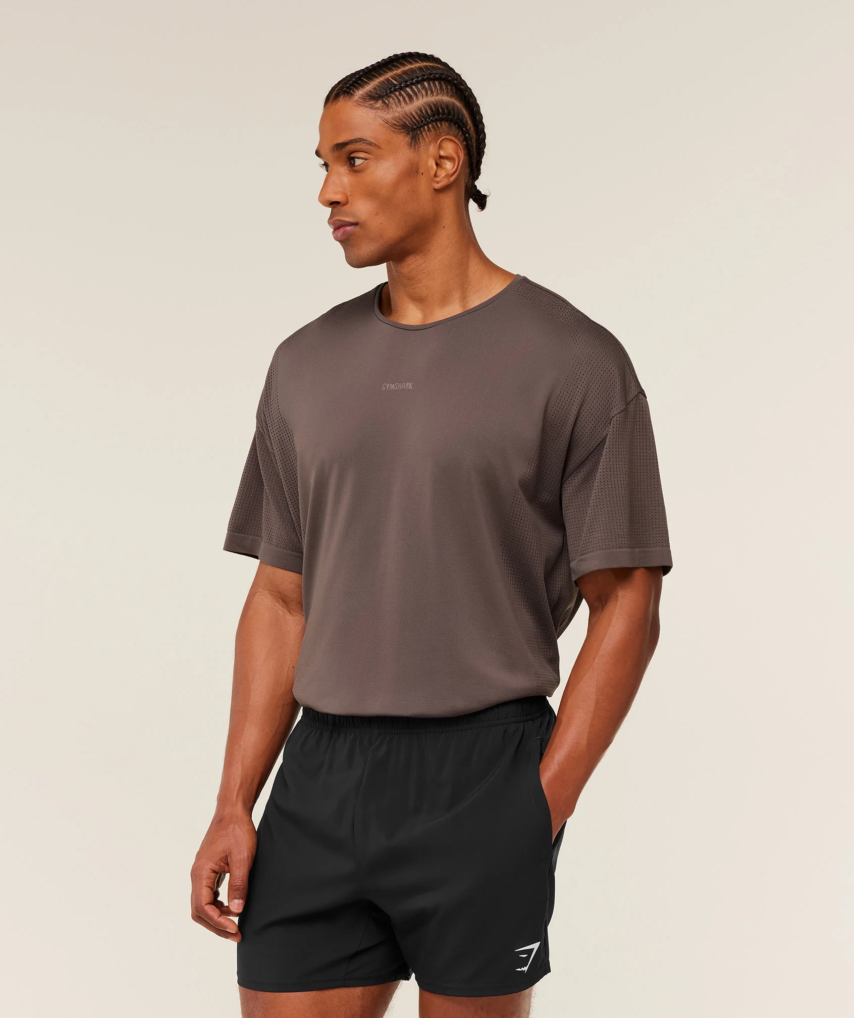 Gymshark Distance Seamless T-Shirt -  Cool Brown /  Cool Brown - Image 3