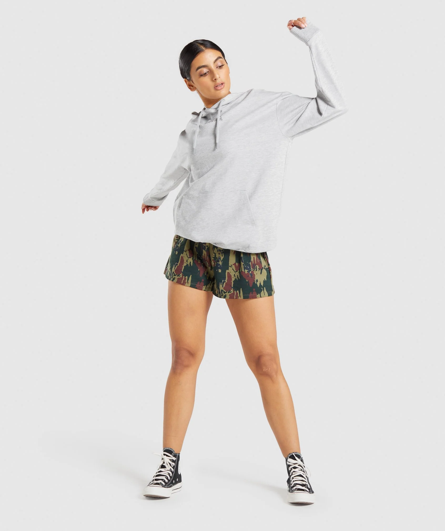 Gymshark Distort Graphic Hoodie - Light Grey Marl - Image 4