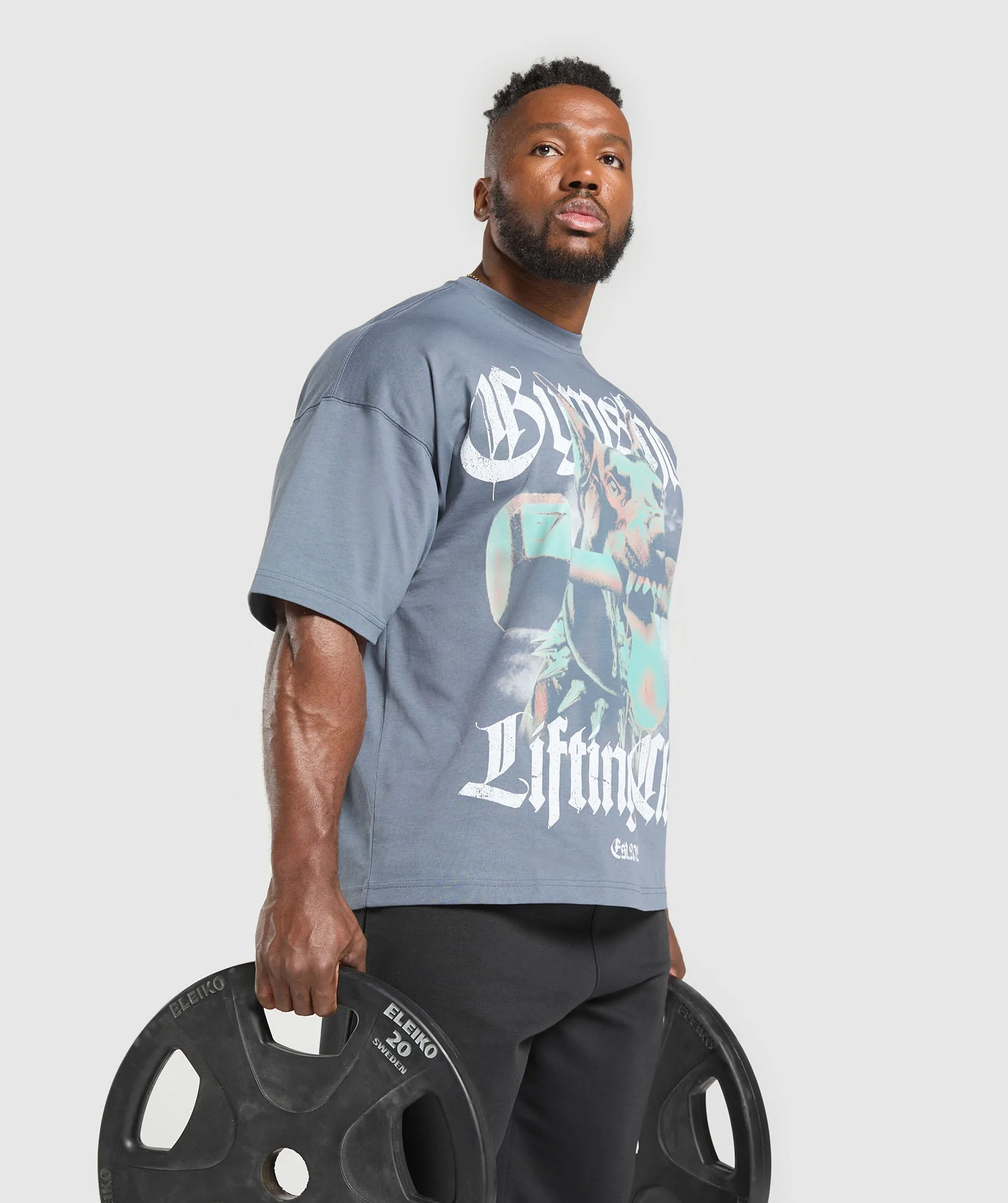 Gymshark Doberman Graphic T-Shirt - Iron Blue - Image 7