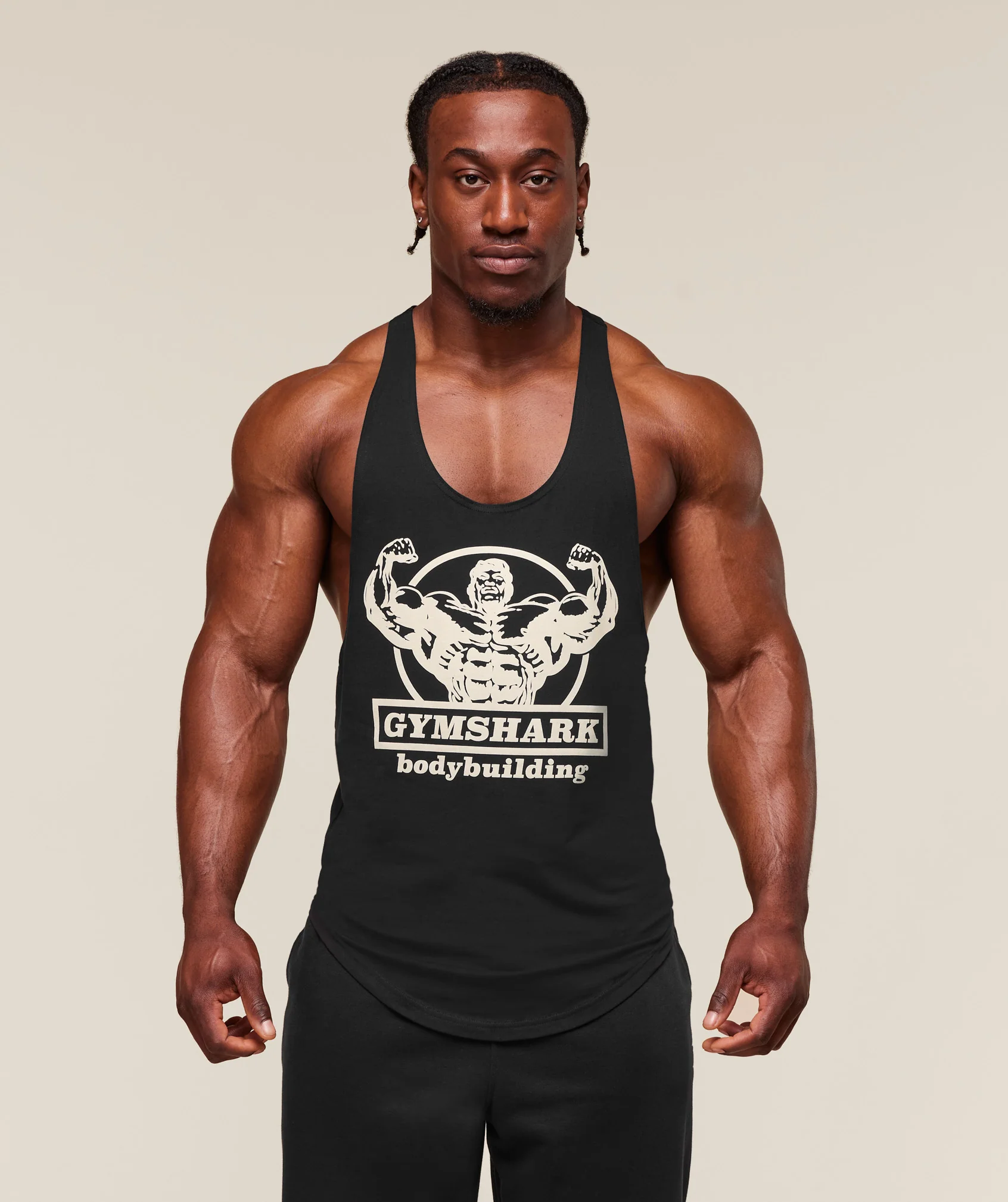 Gymshark Double Bicep Stringer - Black