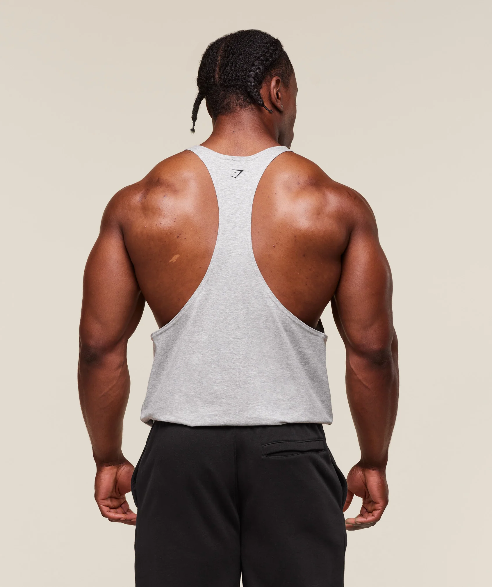 Gymshark Double Bicep Stringer - Light Grey Core Marl - Image 2
