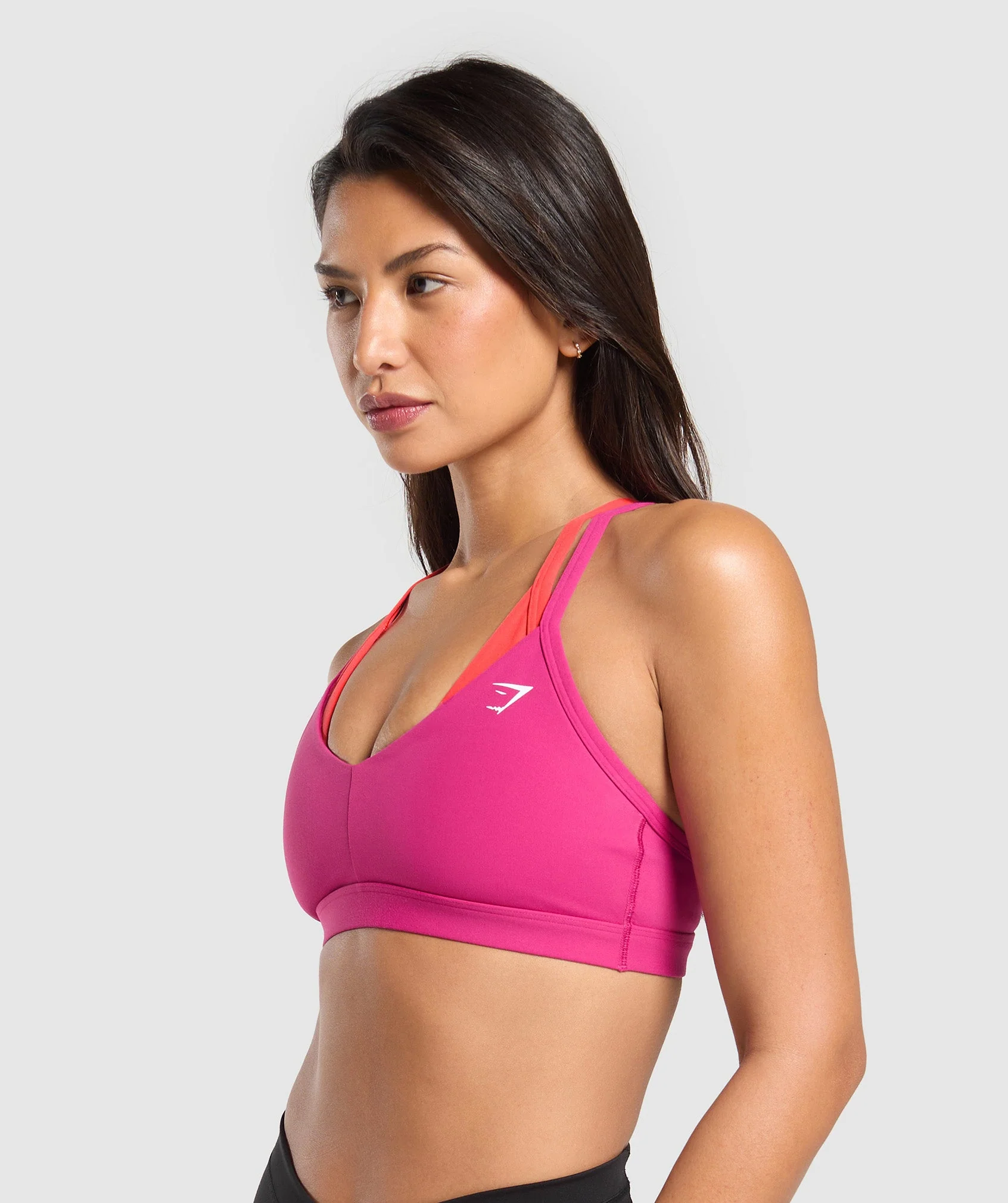 Gymshark Double Up Sports Bra - Winning Pink/Coral Red - Image 3