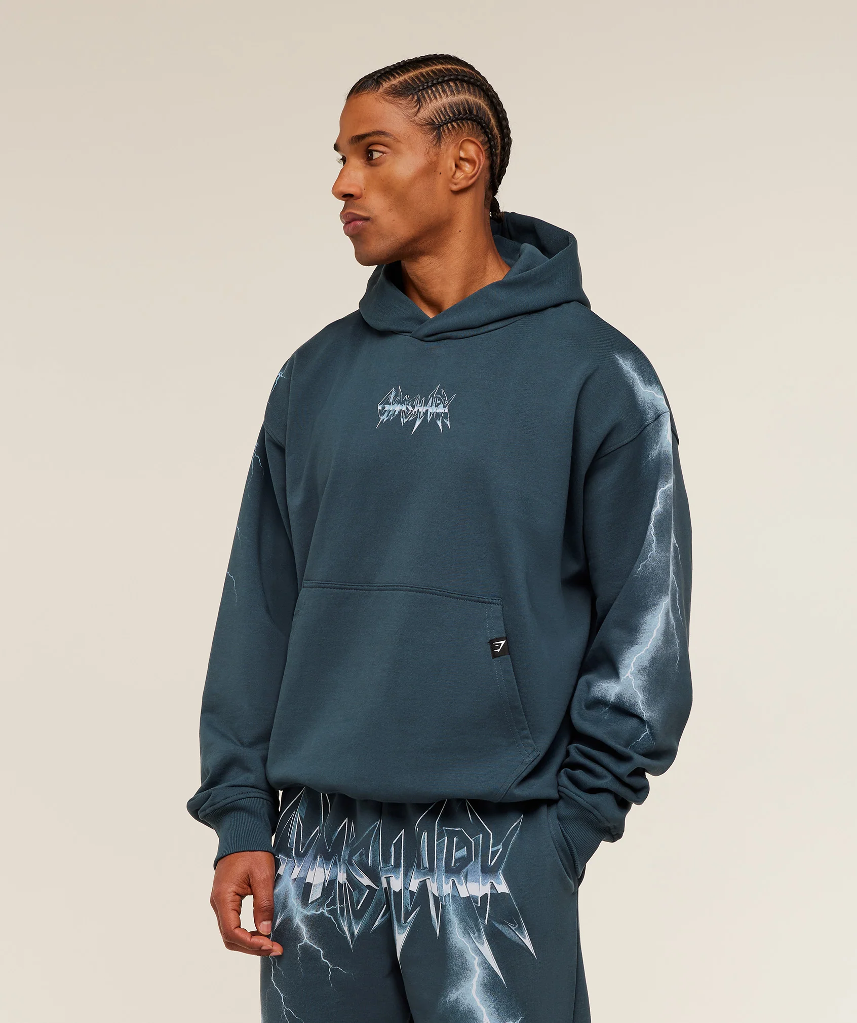 Gymshark Eagle Band Style Graphic Hoodie - GS Stealth Blue - Image 2