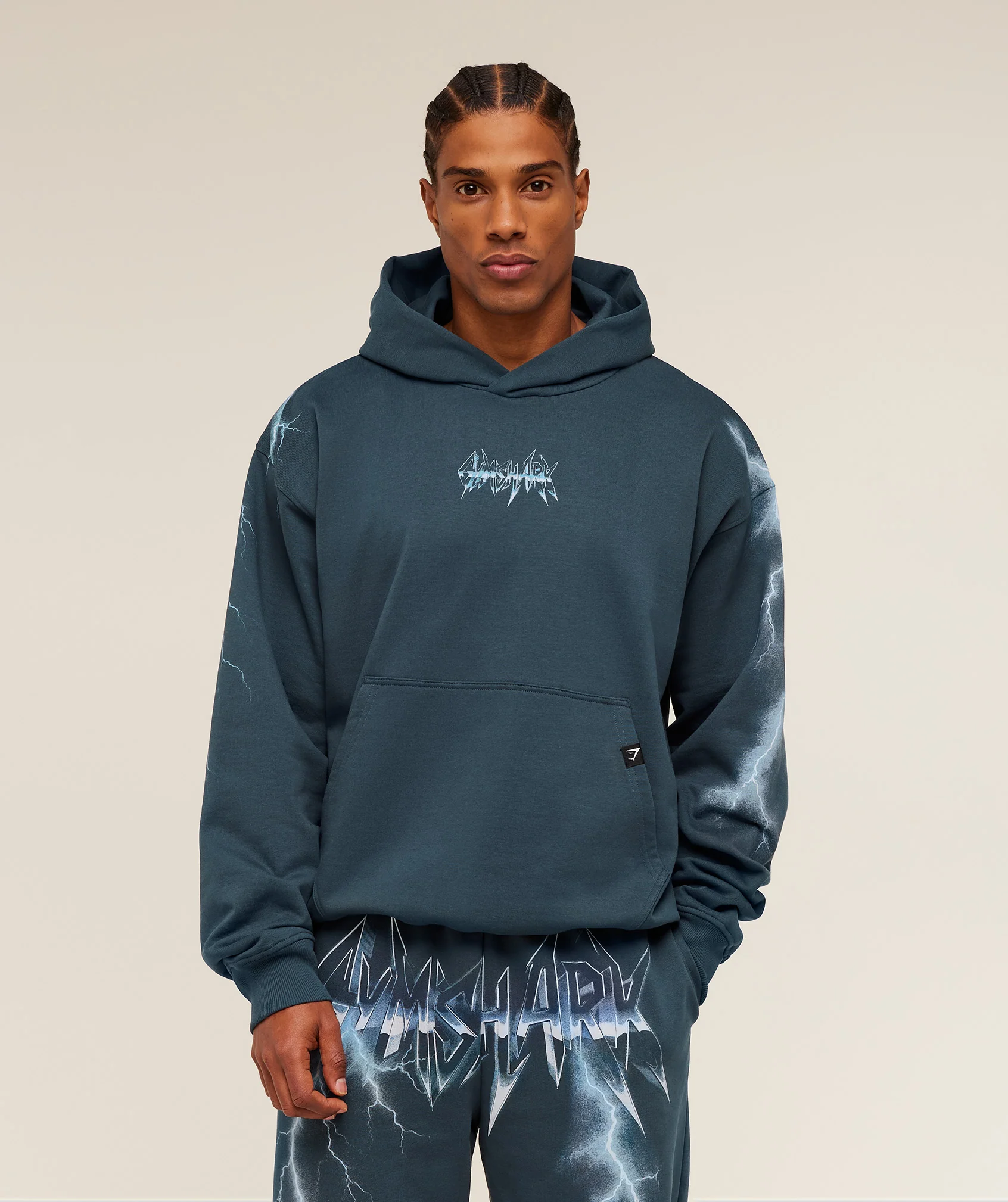 Gymshark Eagle Band Style Graphic Hoodie - GS Stealth Blue - Image 4