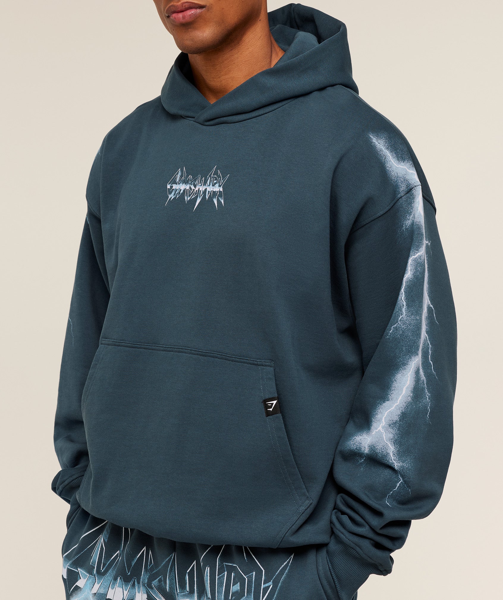 Gymshark Eagle Band Style Graphic Hoodie - GS Stealth Blue - Image 5