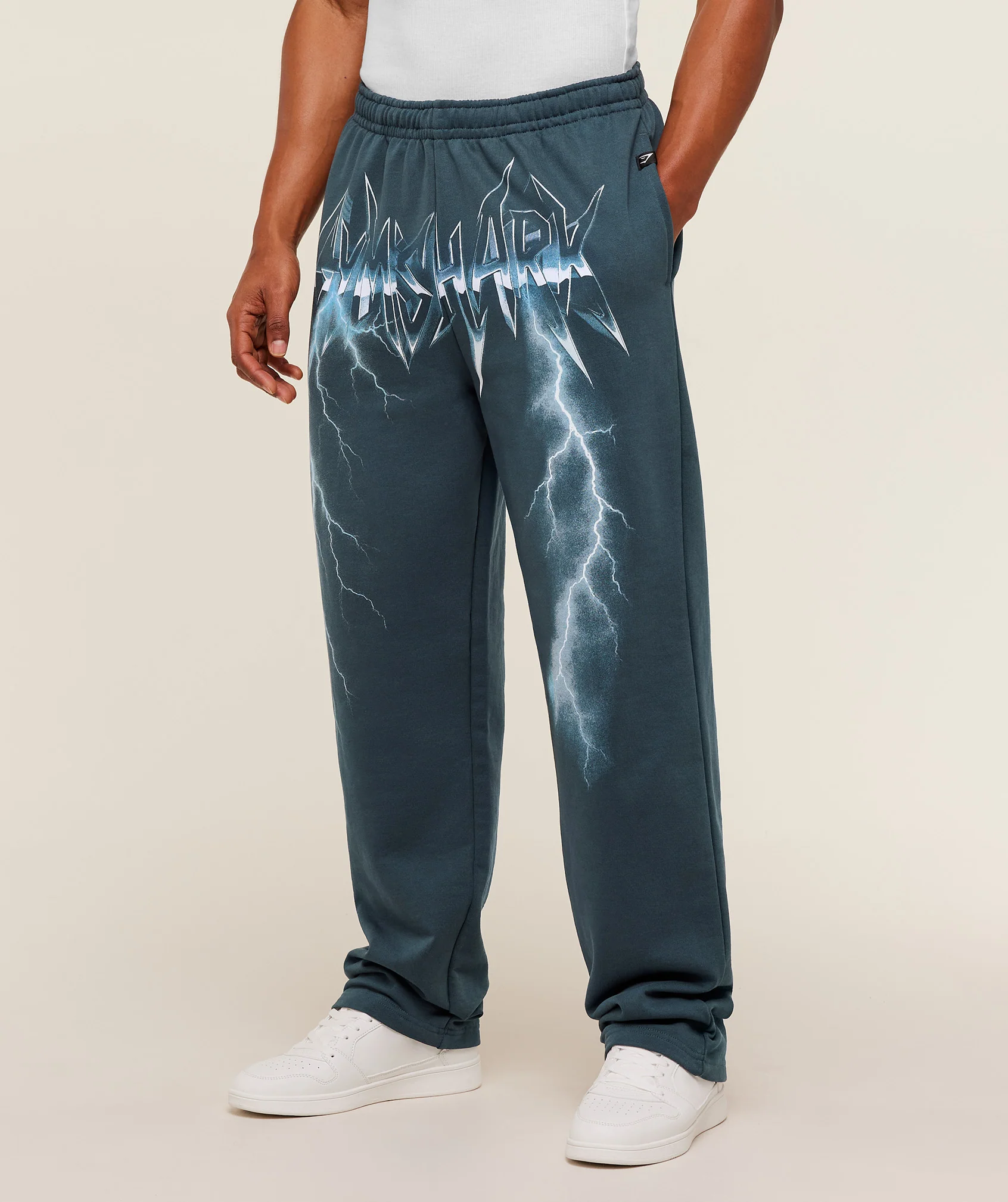 Gymshark Eagle Band Style Graphic Straight Leg Pants - GS Stealth Blue - Image 2
