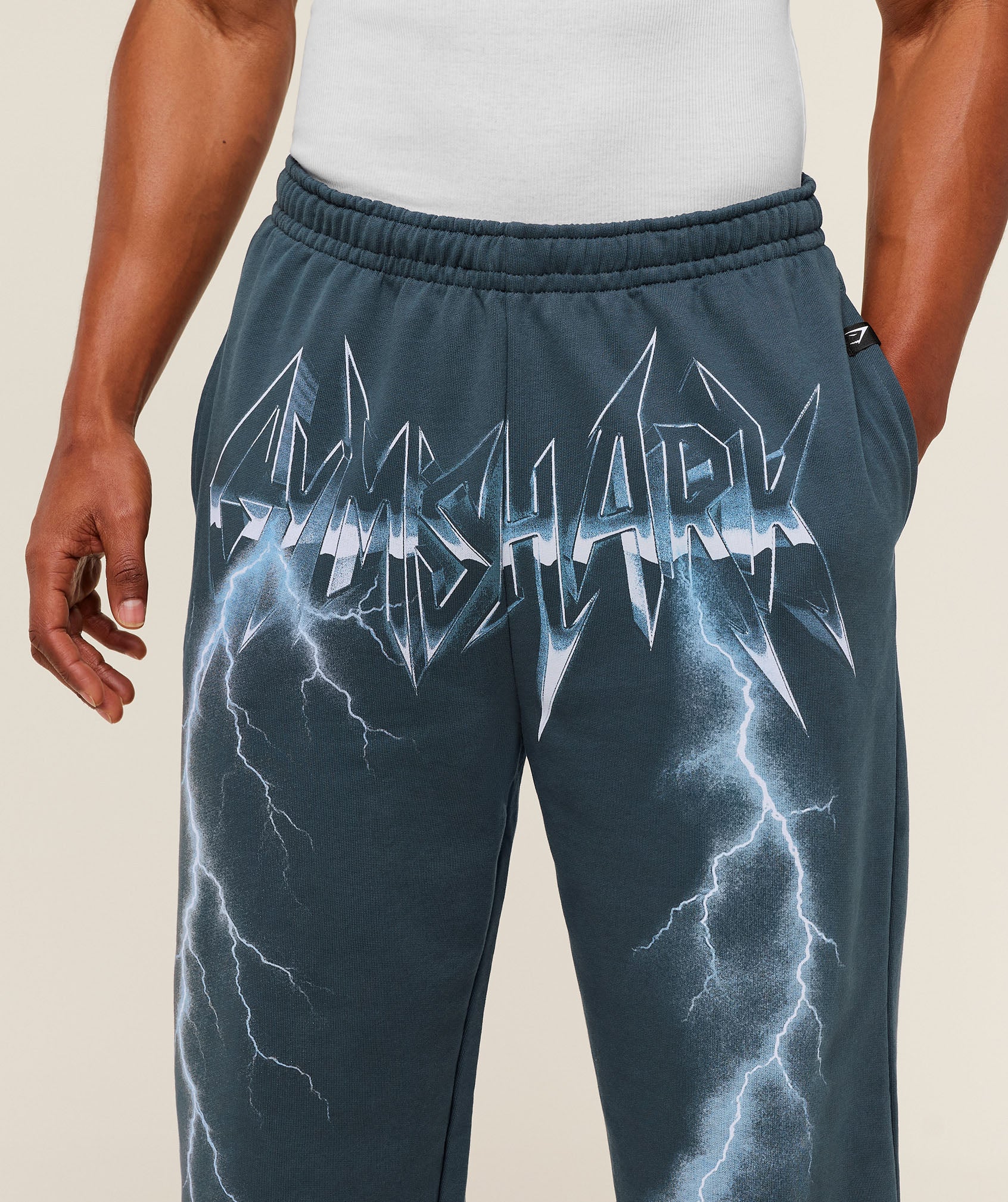 Gymshark Eagle Band Style Graphic Straight Leg Pants - GS Stealth Blue - Image 4