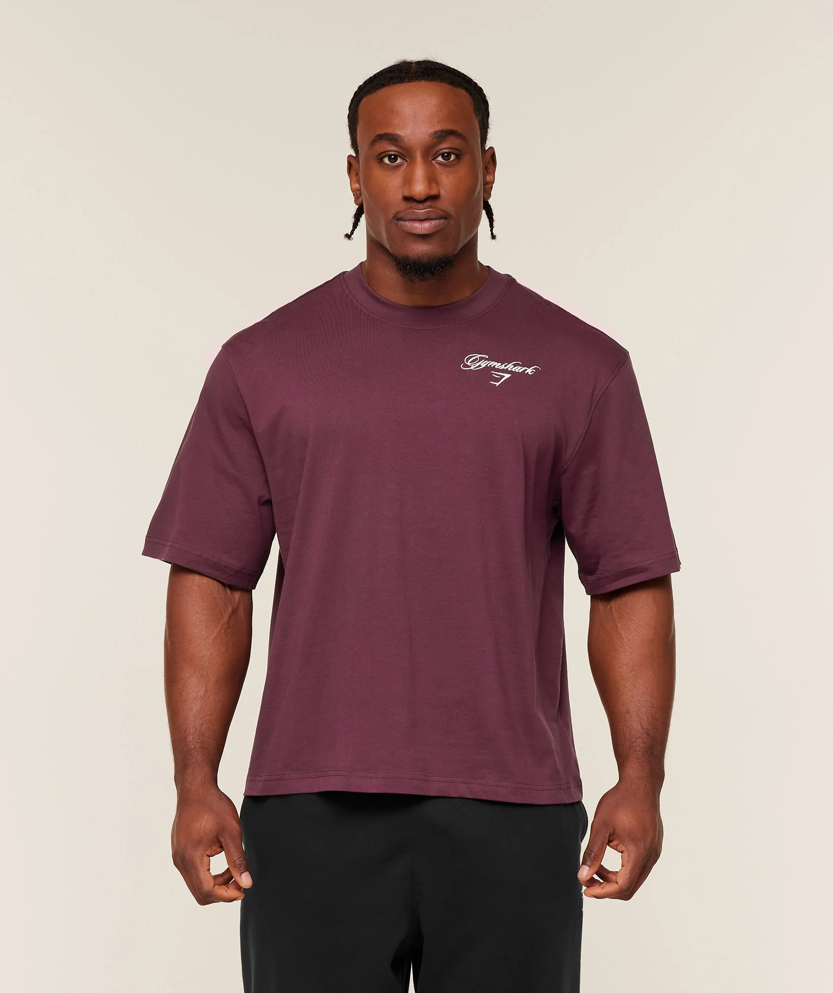 Gymshark Eagle Script Graphic T-Shirt - GS Impact Burgundy - Image 2