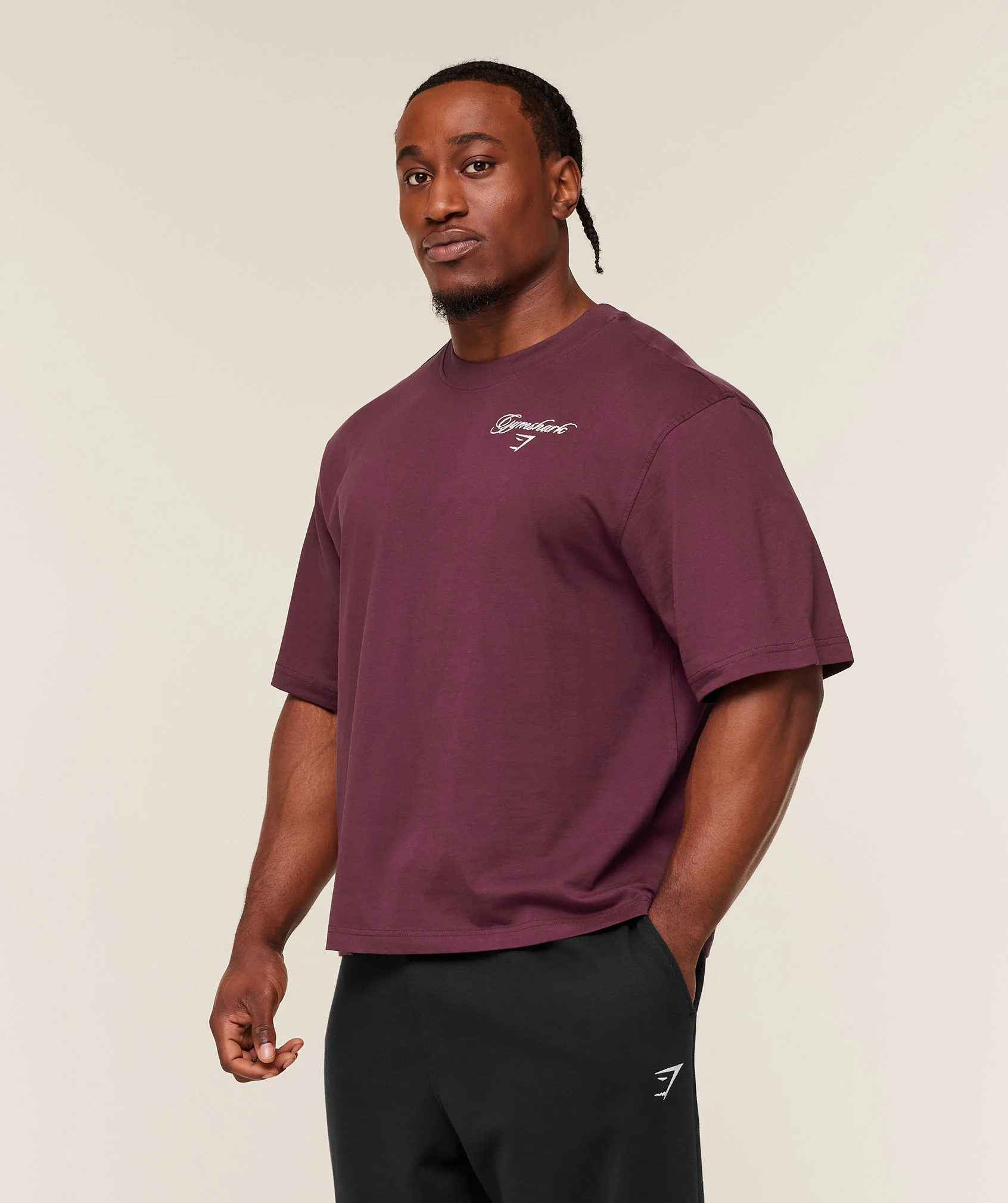 Gymshark Eagle Script Graphic T-Shirt - GS Impact Burgundy - Image 3